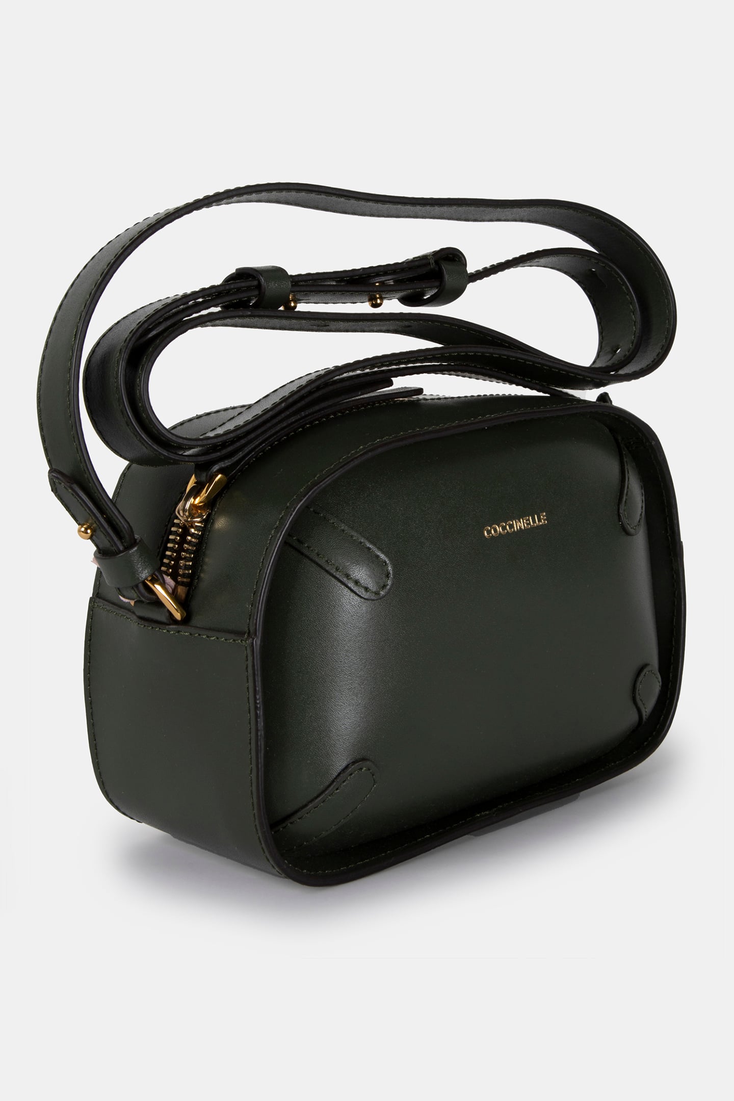 CROSS BODY CAMERA BAG IN GRAINED LEATHER IN GREEN 3