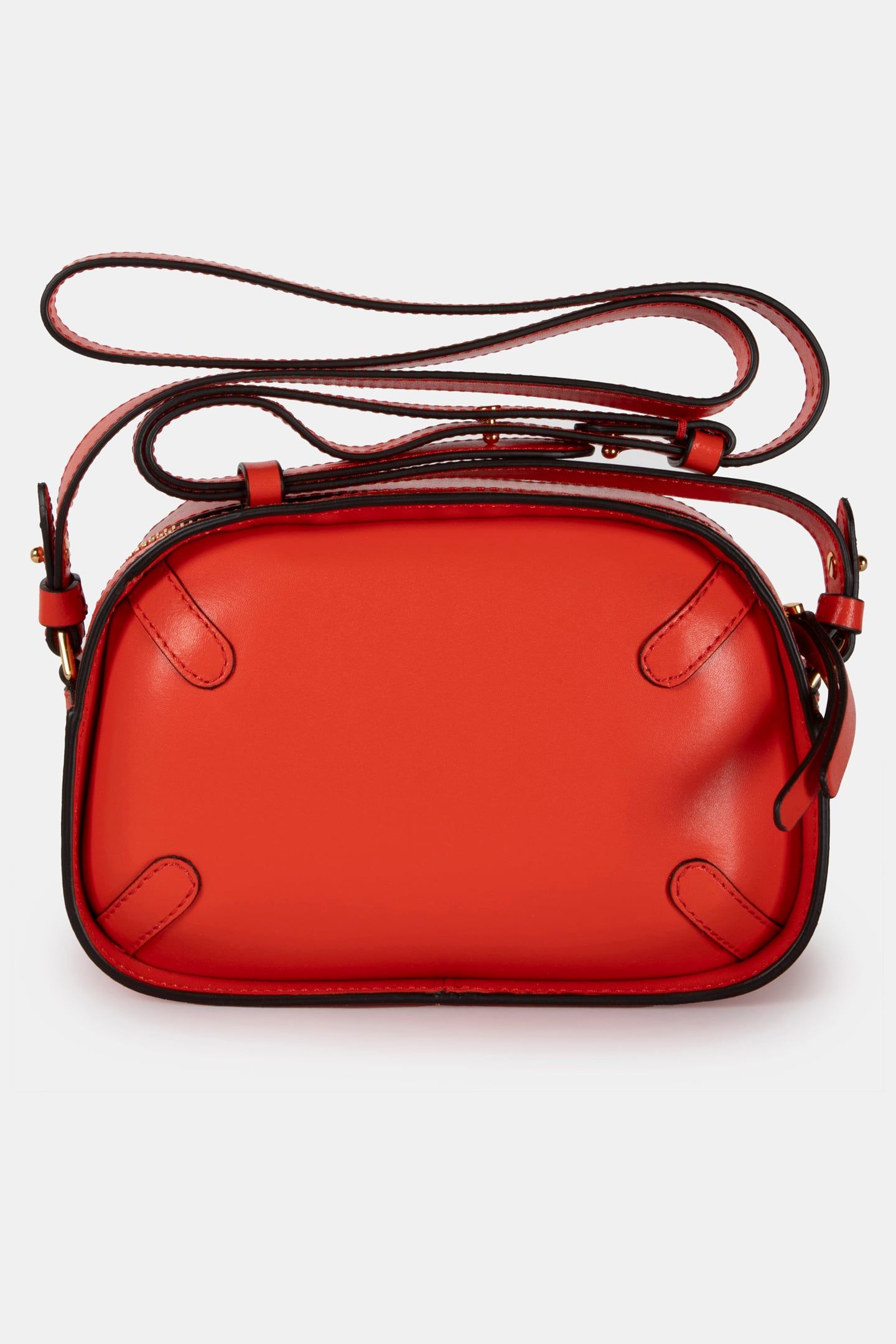 CROSS BODY CAMERA BAG IN GRAINED LEATHER IN RED 3