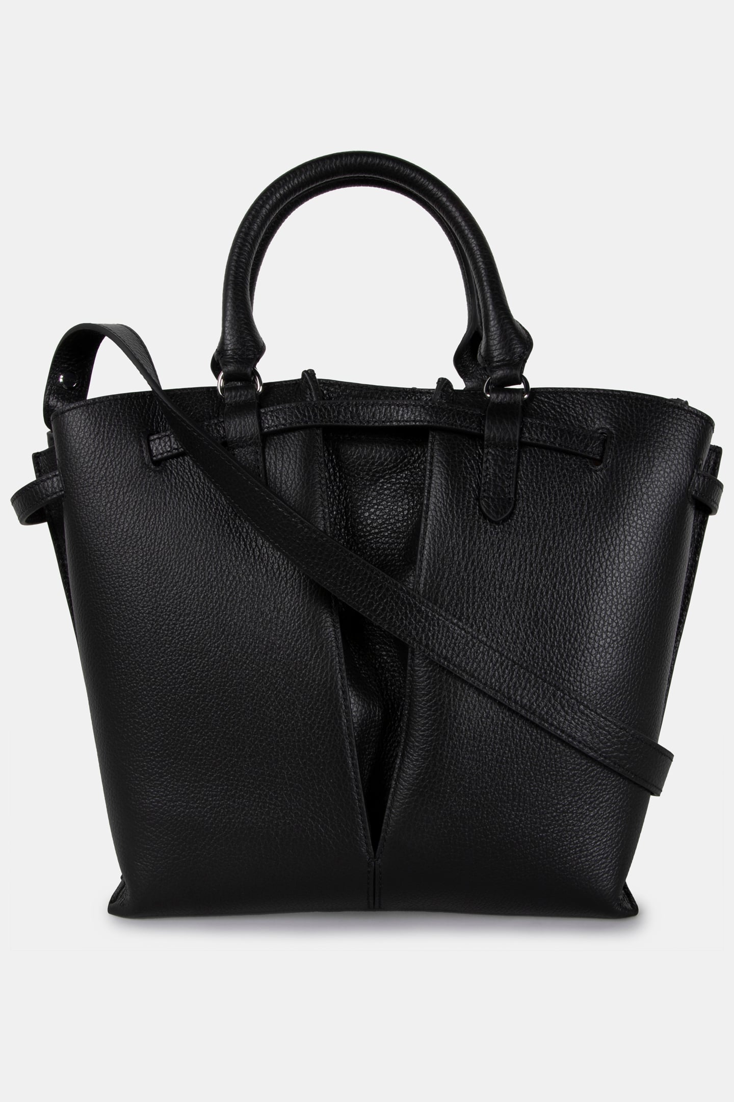 LEATHER SATCHEL BAG IN BLACK 4