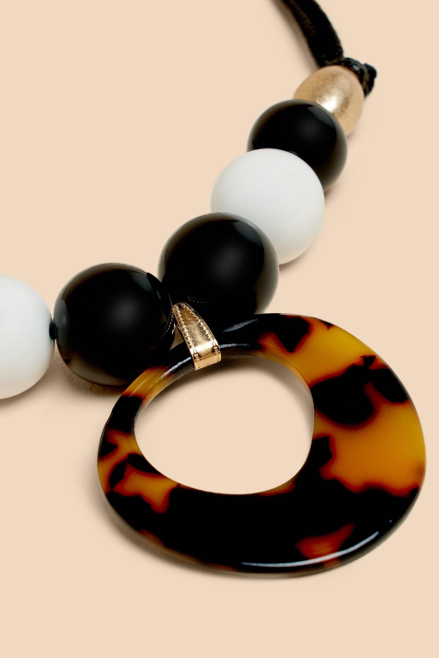 LILIUM SUEDE BEAD NECKLACE BLACK MULTI 2