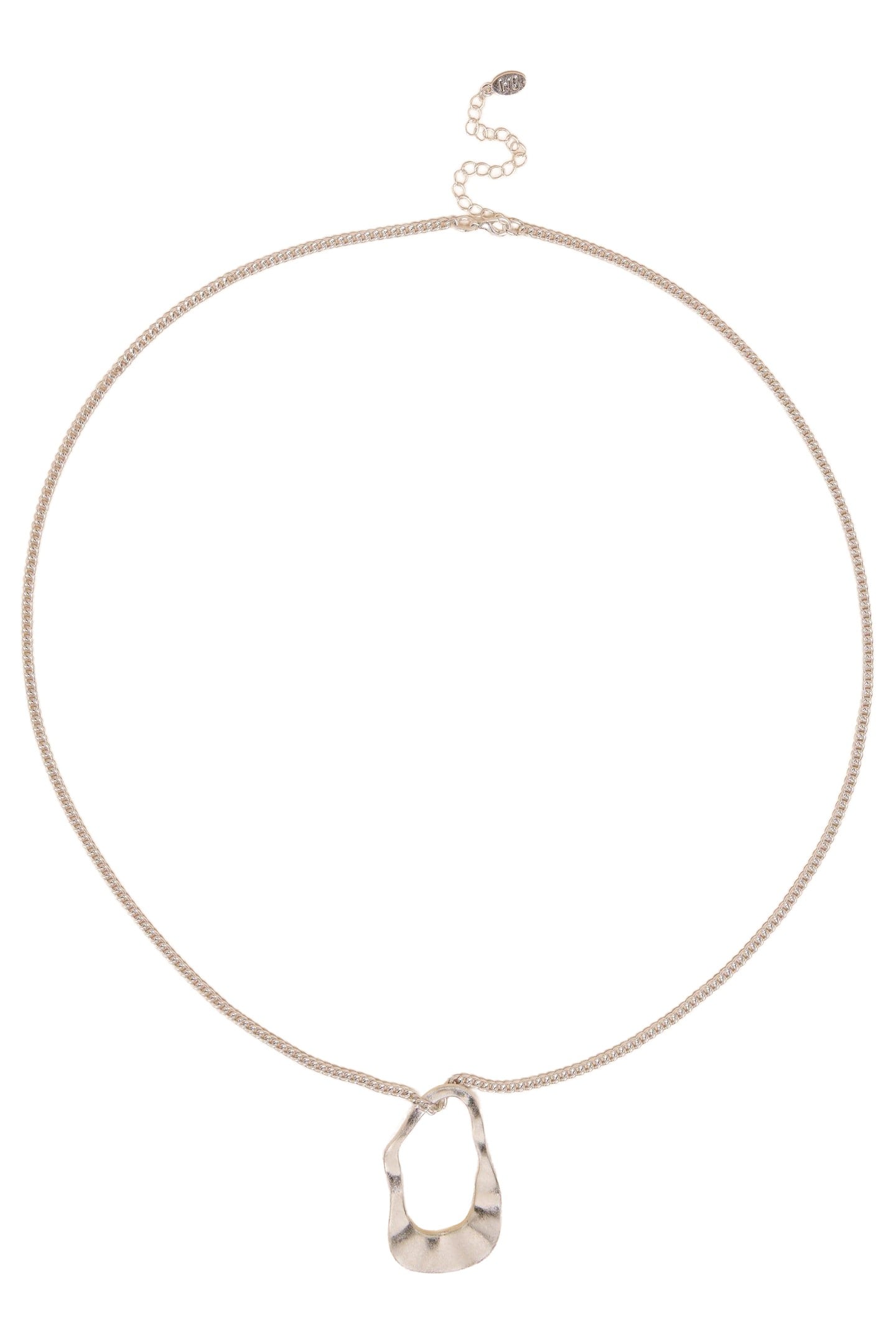 AMY ABSTRACT LONG NECKLACE SILVER TONE METALLIC 2