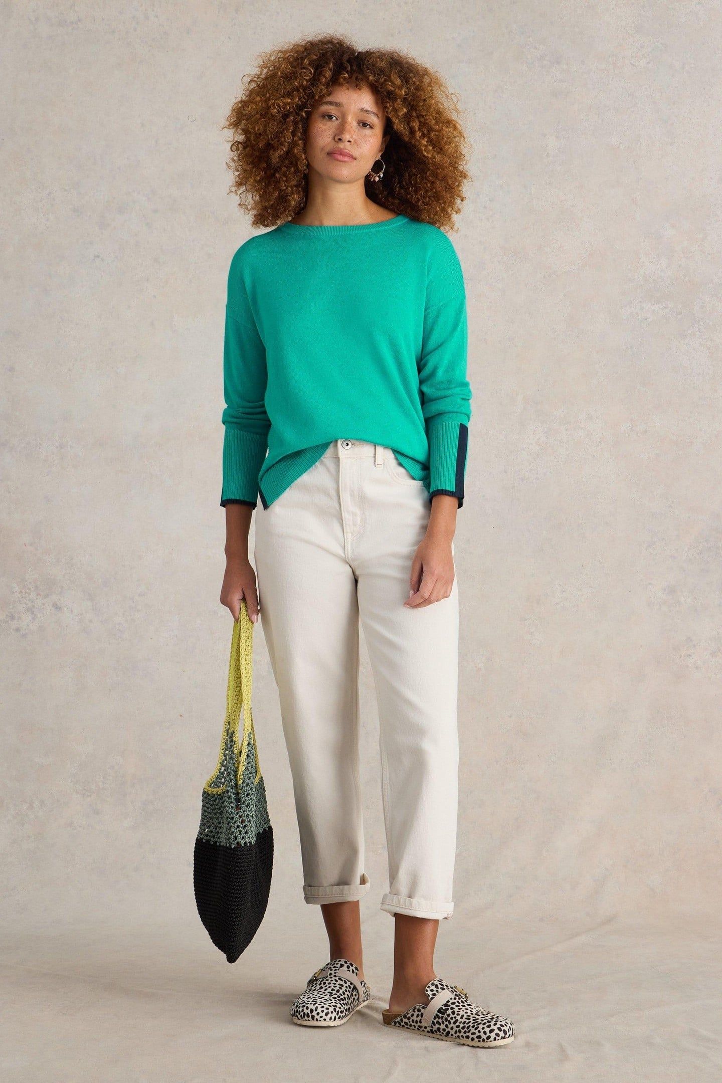 OLIVE JUMPER BRIGHT TEAL 1