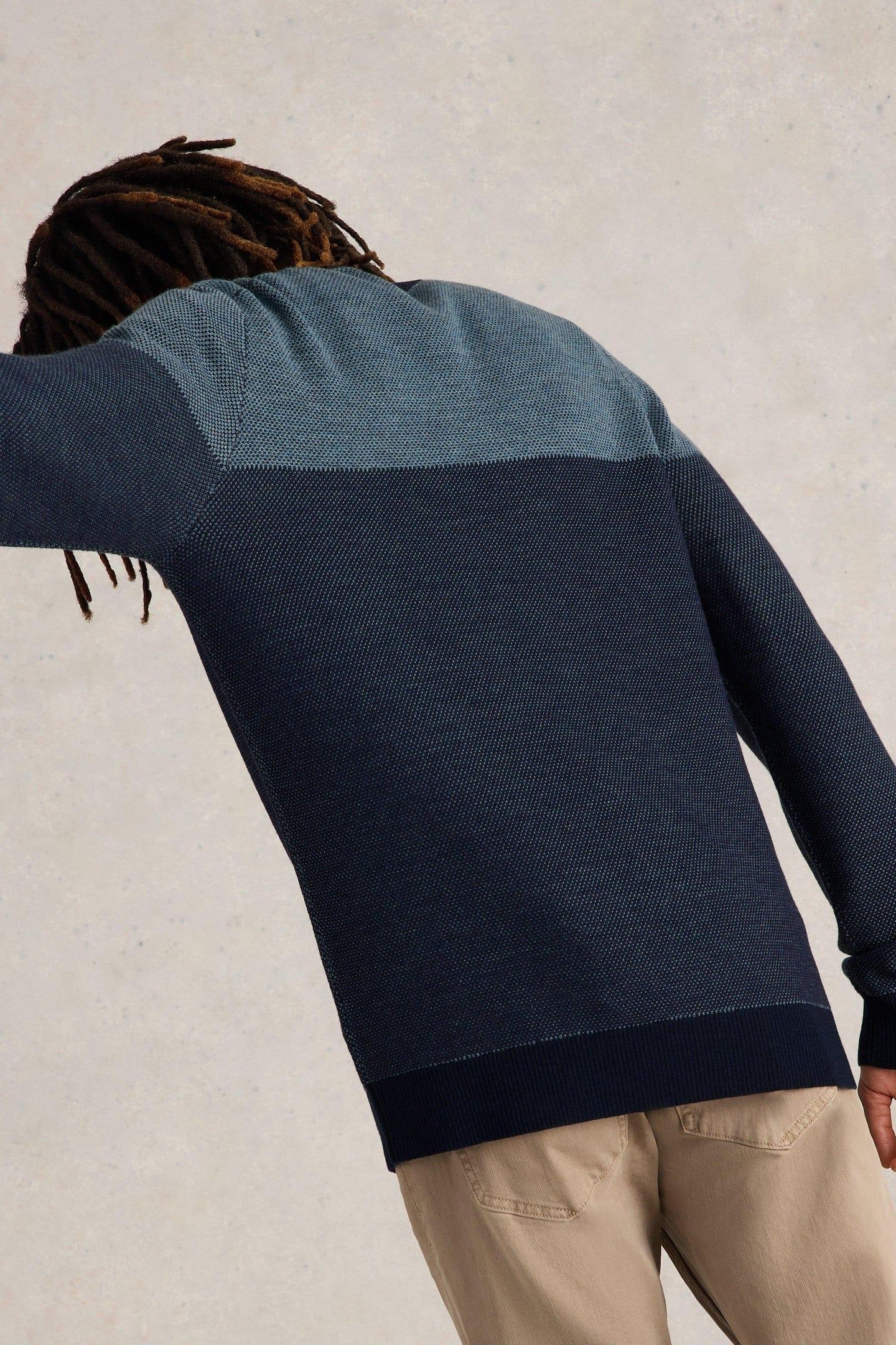 NEWPORT MERINO JACQUARD CREW BLUE MULTI 2