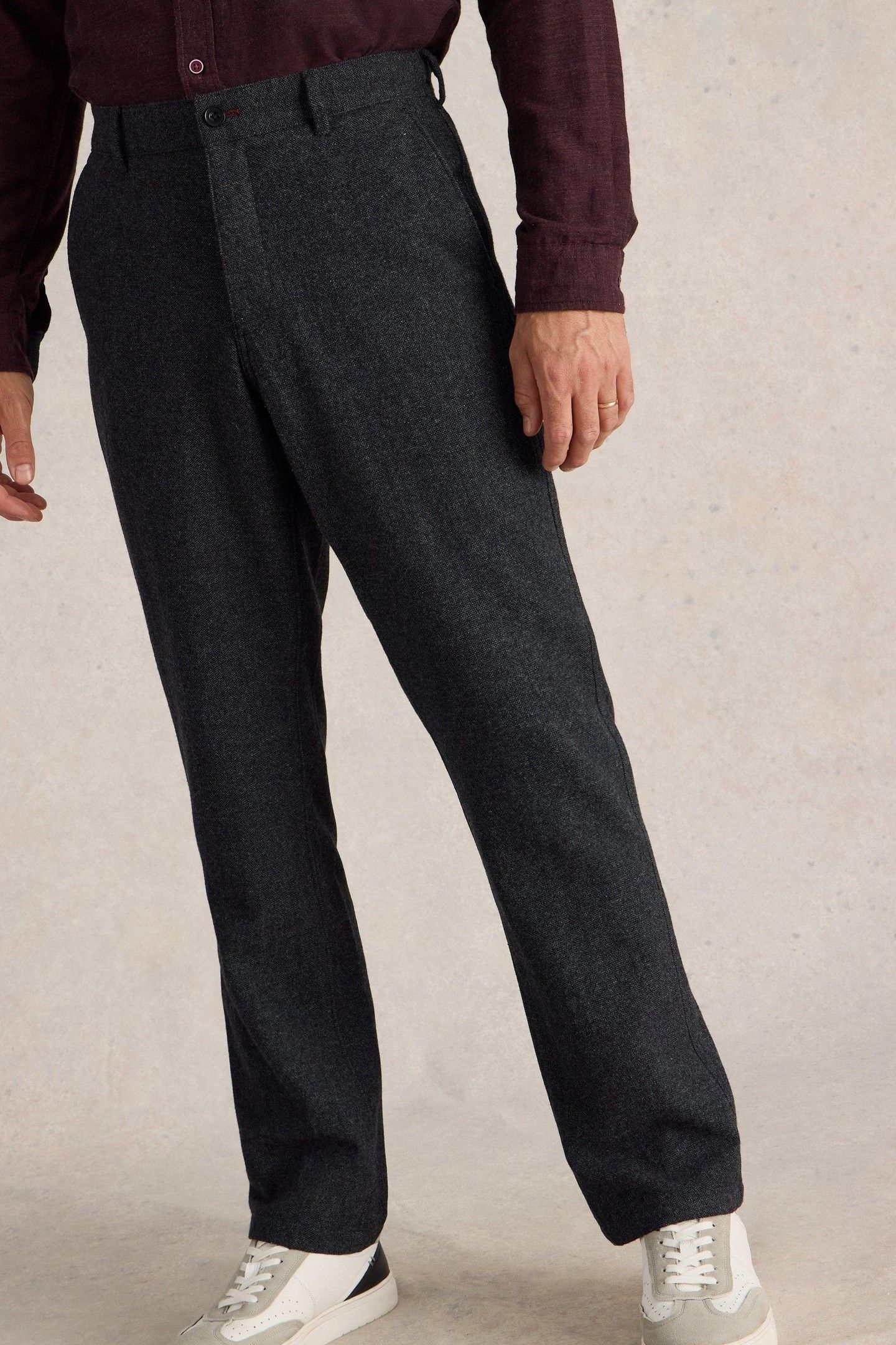 MCKAY WOOL TROUSER CHARCOAL GREY 1