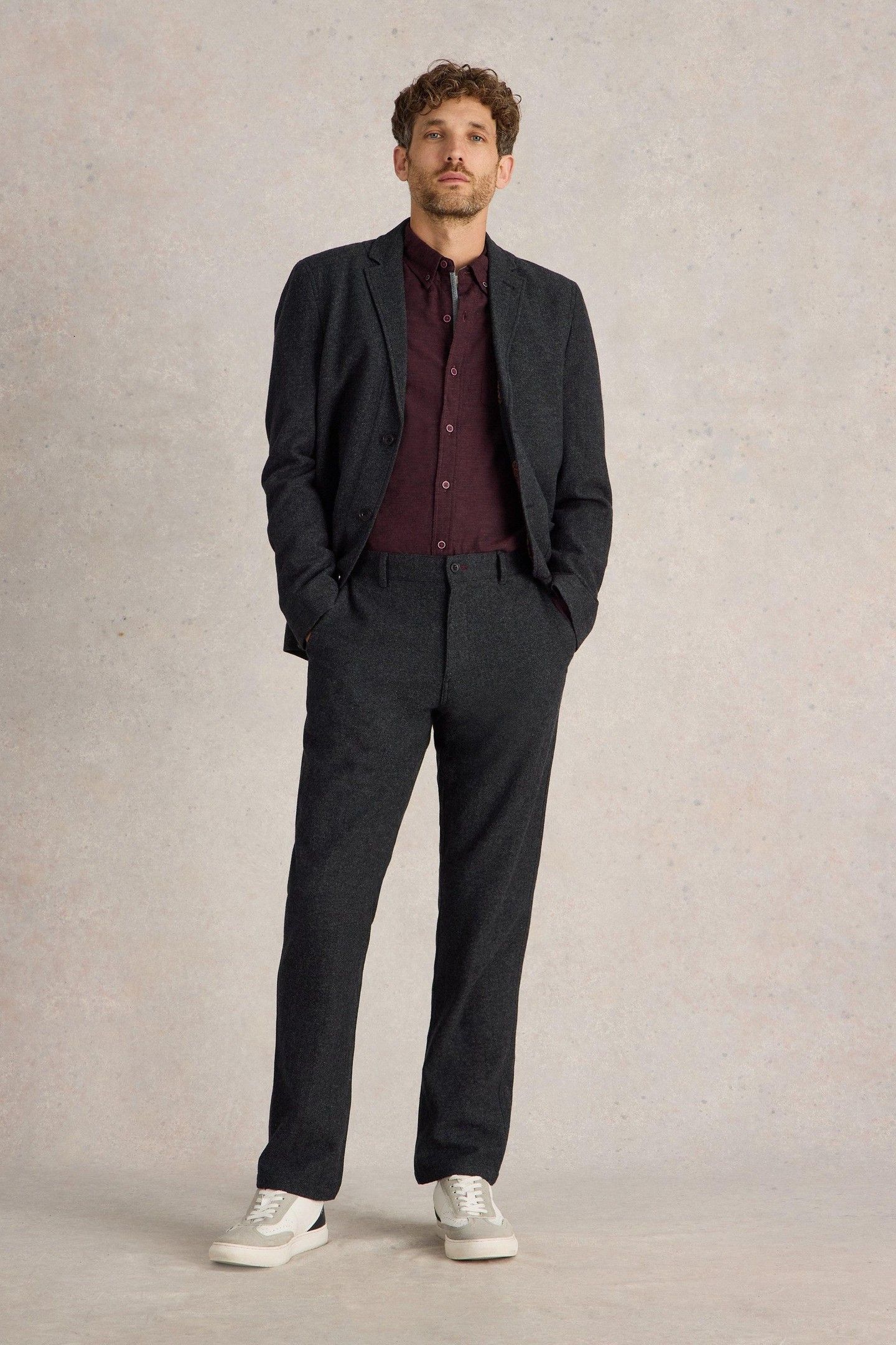 MCKAY WOOL TROUSER CHARCOAL GREY 2