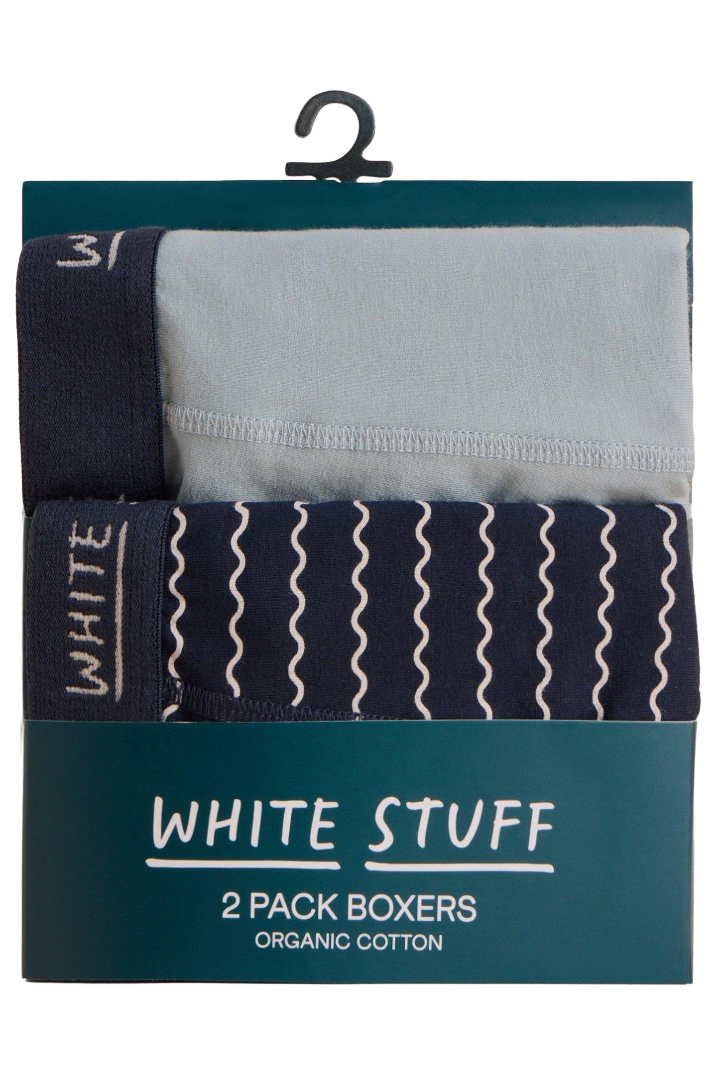 2PACK BOXERS - PLAIN & STRIPE BLUE MULTI 3