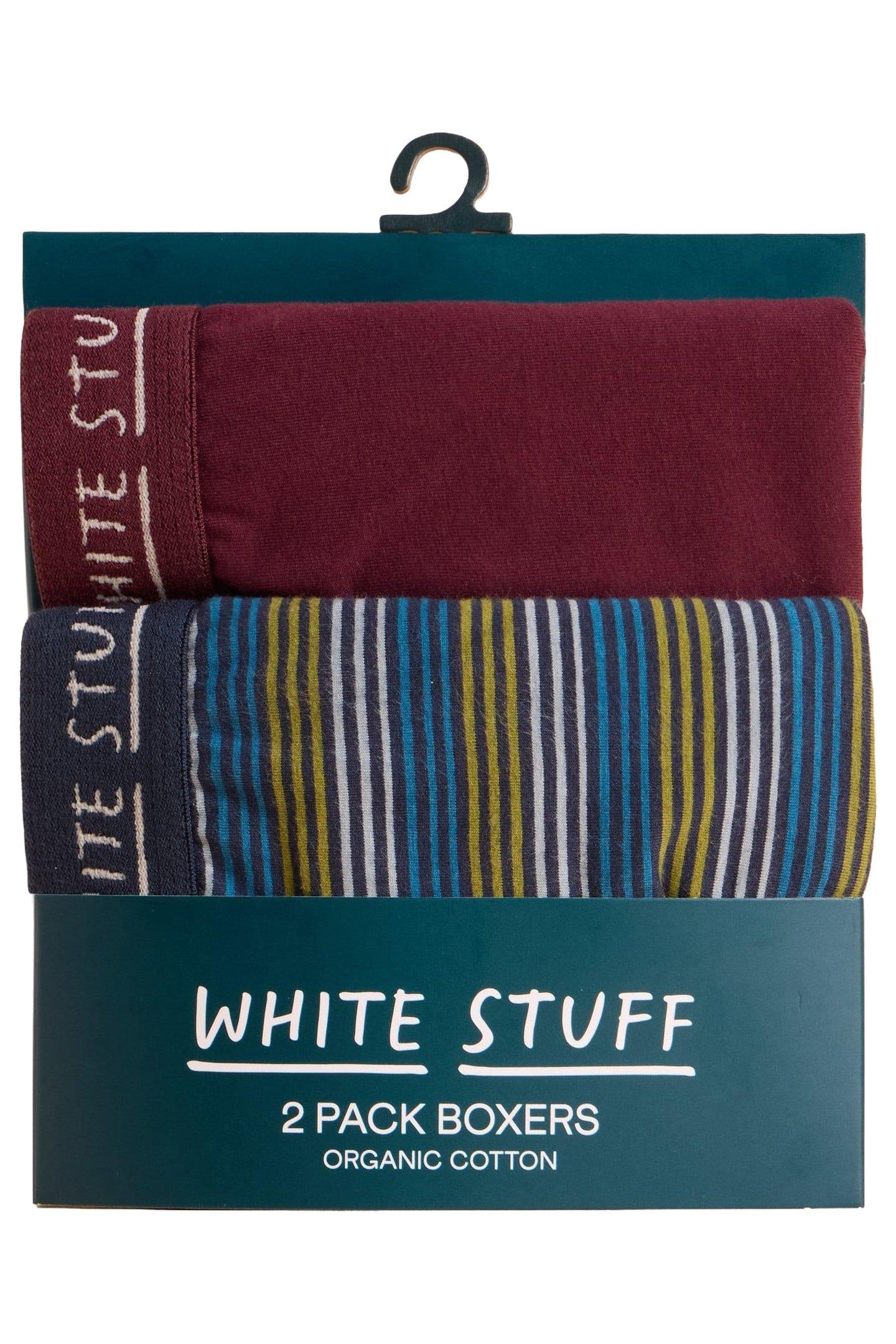 2PACK BOXERS - PLAIN & STRIPE PLUM MULTI 3