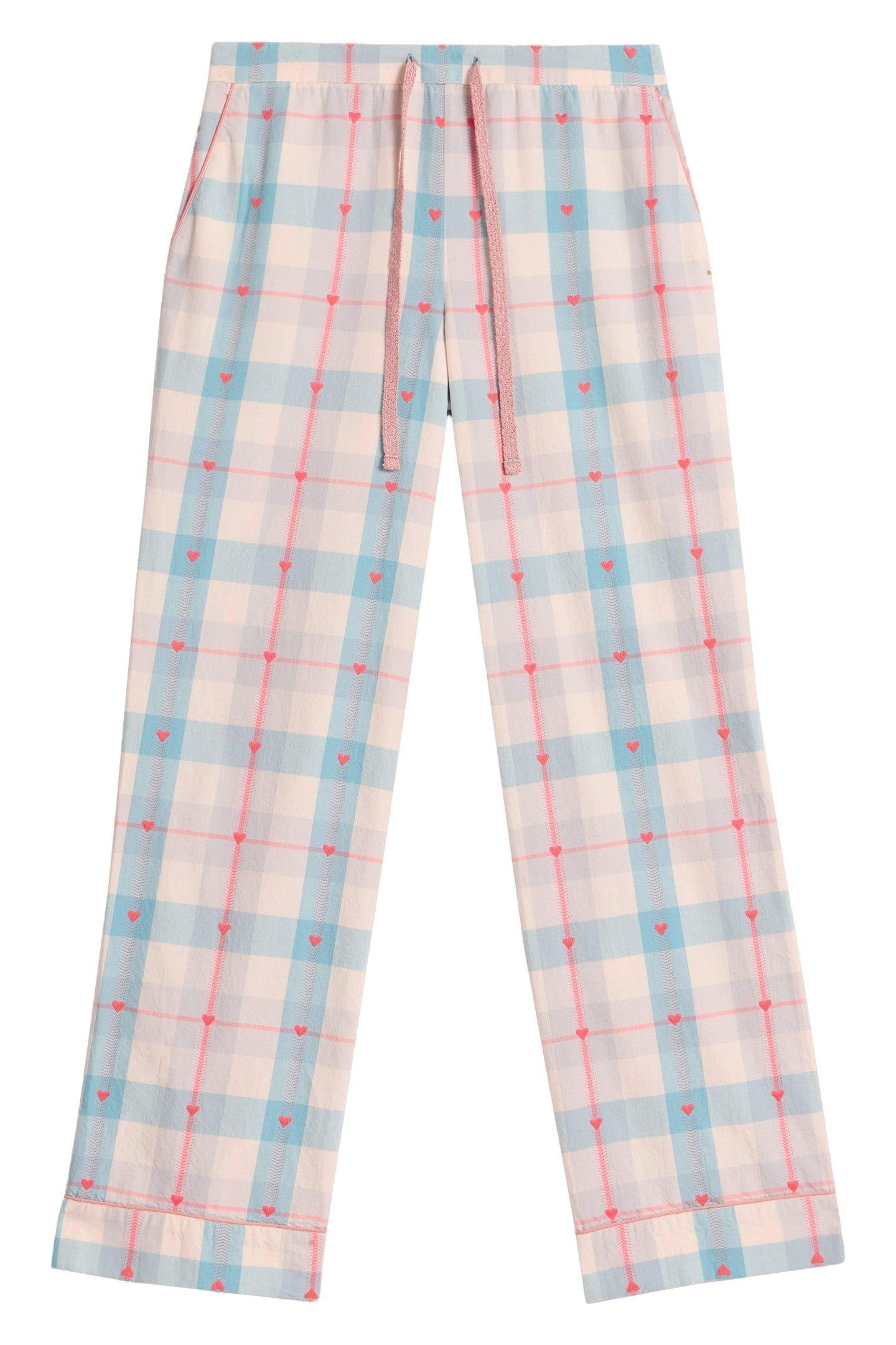NINA ORGANIC CHECK PJ BOTTOM GREY MULTI 4