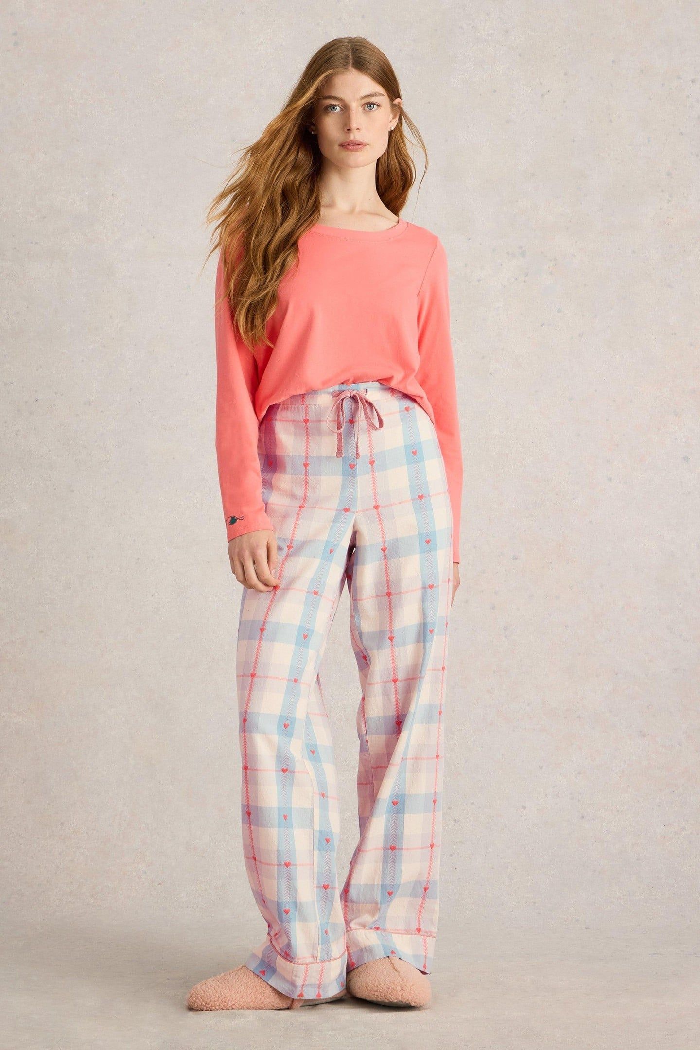 NINA ORGANIC CHECK PJ BOTTOM GREY MULTI 2