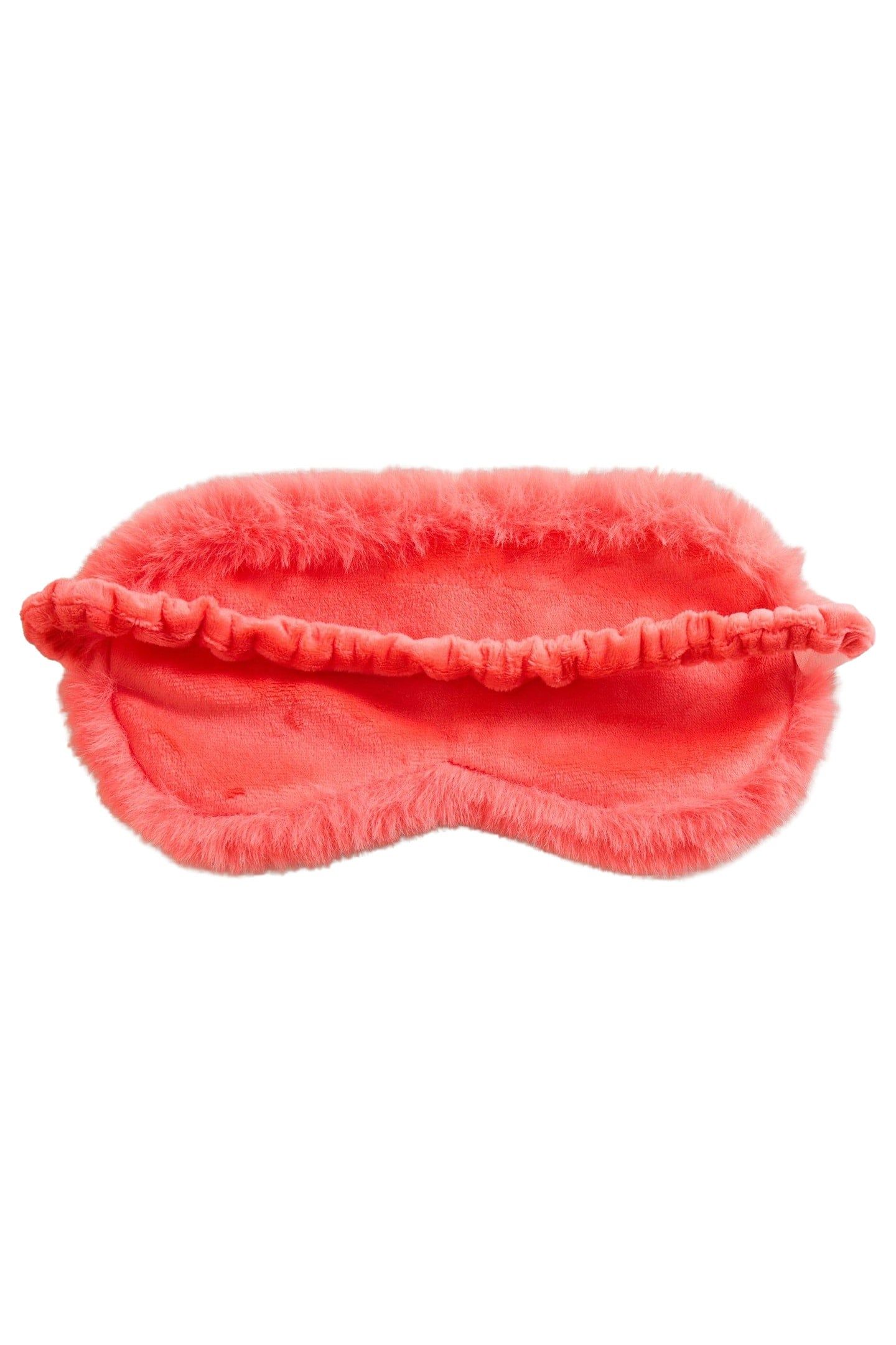 FAUX FUR & VELVET EYE MASK BRIGHT PINK 1