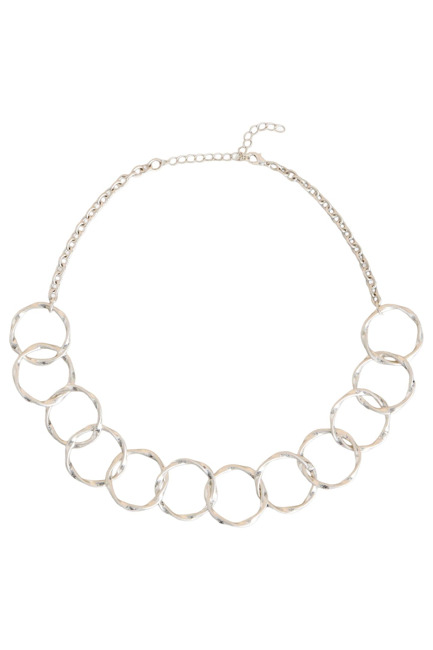CYNTHIA ROUND CHAIN NECKLACE SILVER TONE METALLIC 1