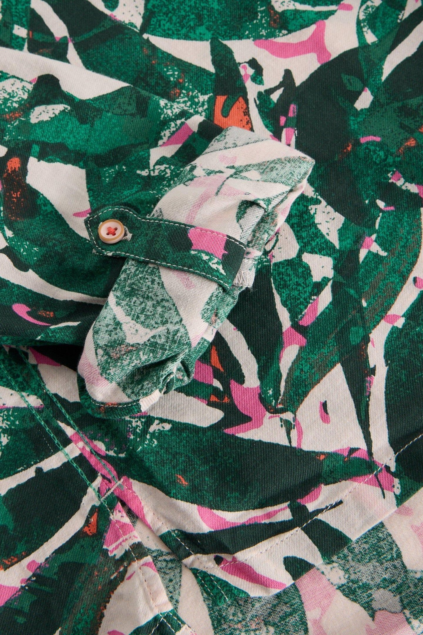 SOPHIE ORGANIC COTTON SHIRT GREEN PRINT 4