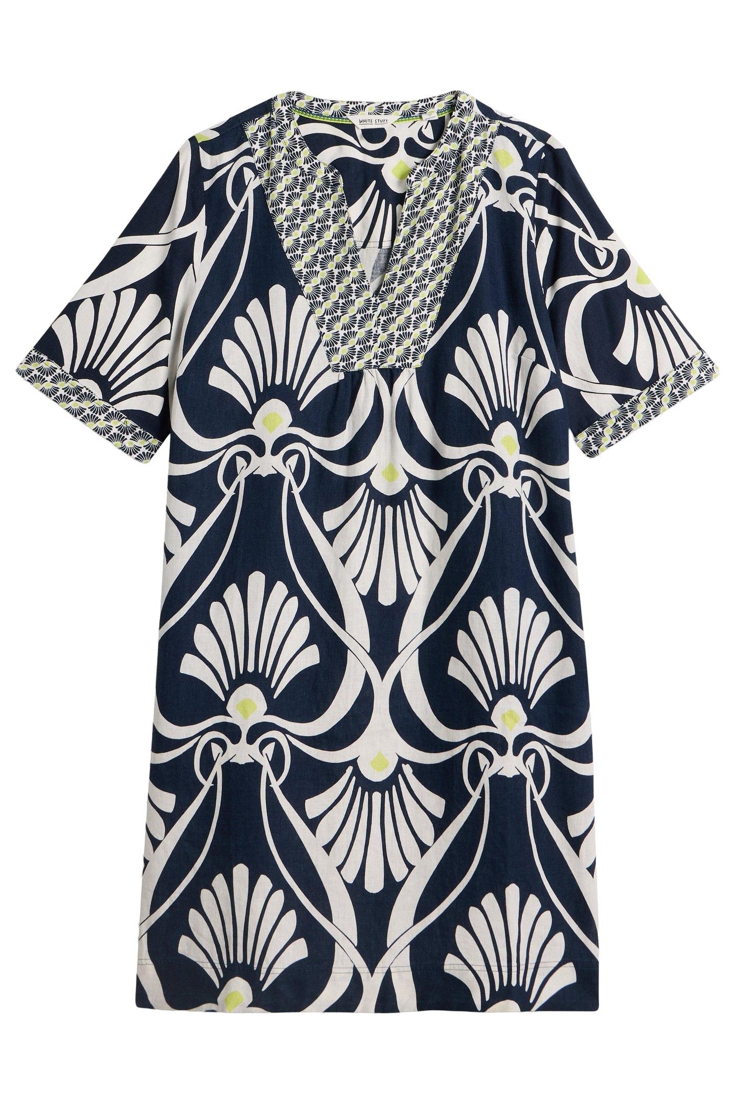 ASH LINEN DRESS NAVY PRINT 4