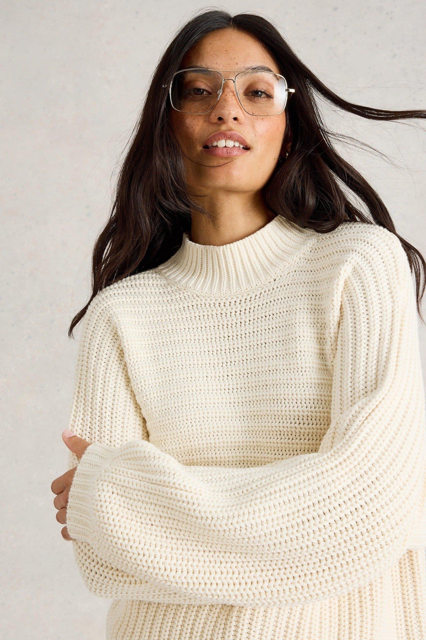 MARLEY MIX COTTON JUMPER PALE IVORY 6