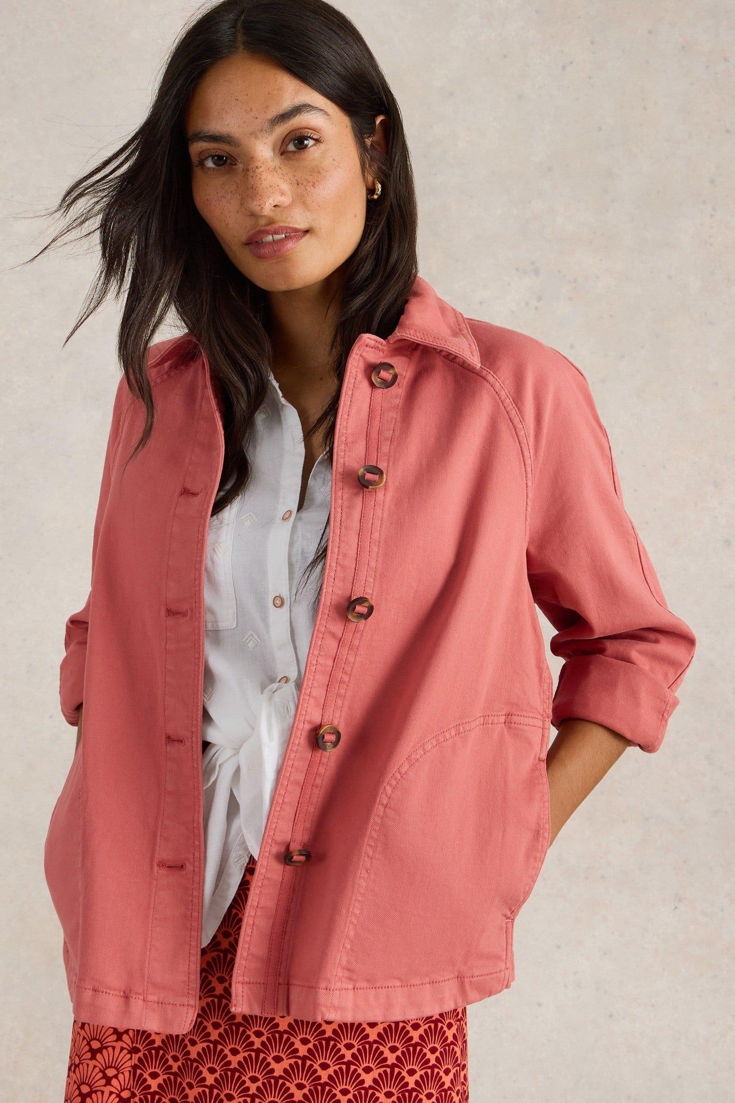 EDEN DENIM JACKET MID RED 1