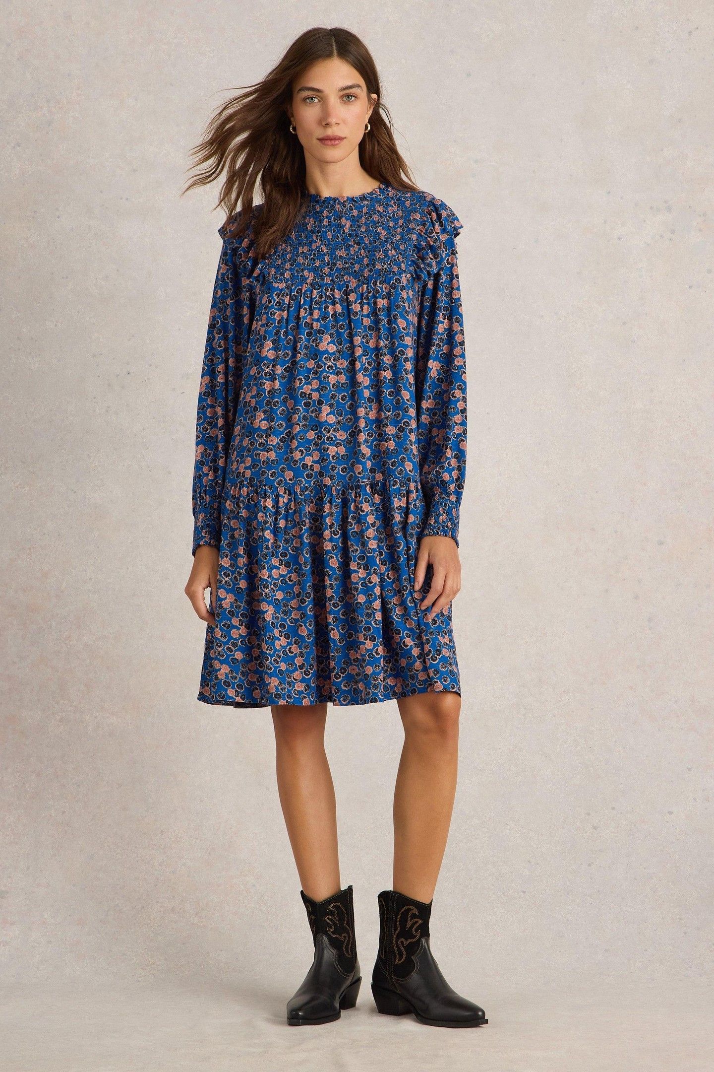 SYLVIE DRESS BLUE MULTI 1