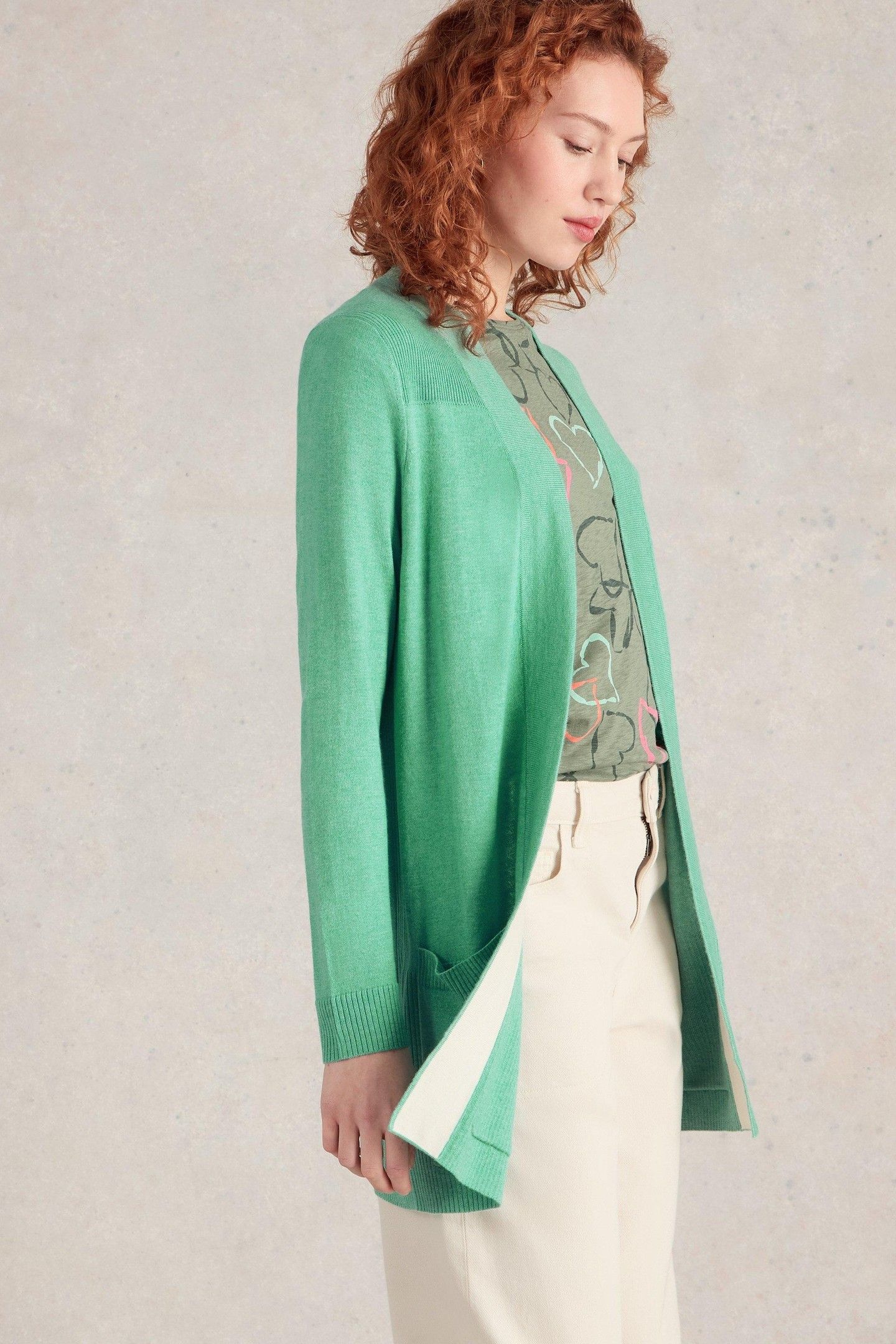 TANYA LONGLINE CARDI MID TEAL 3