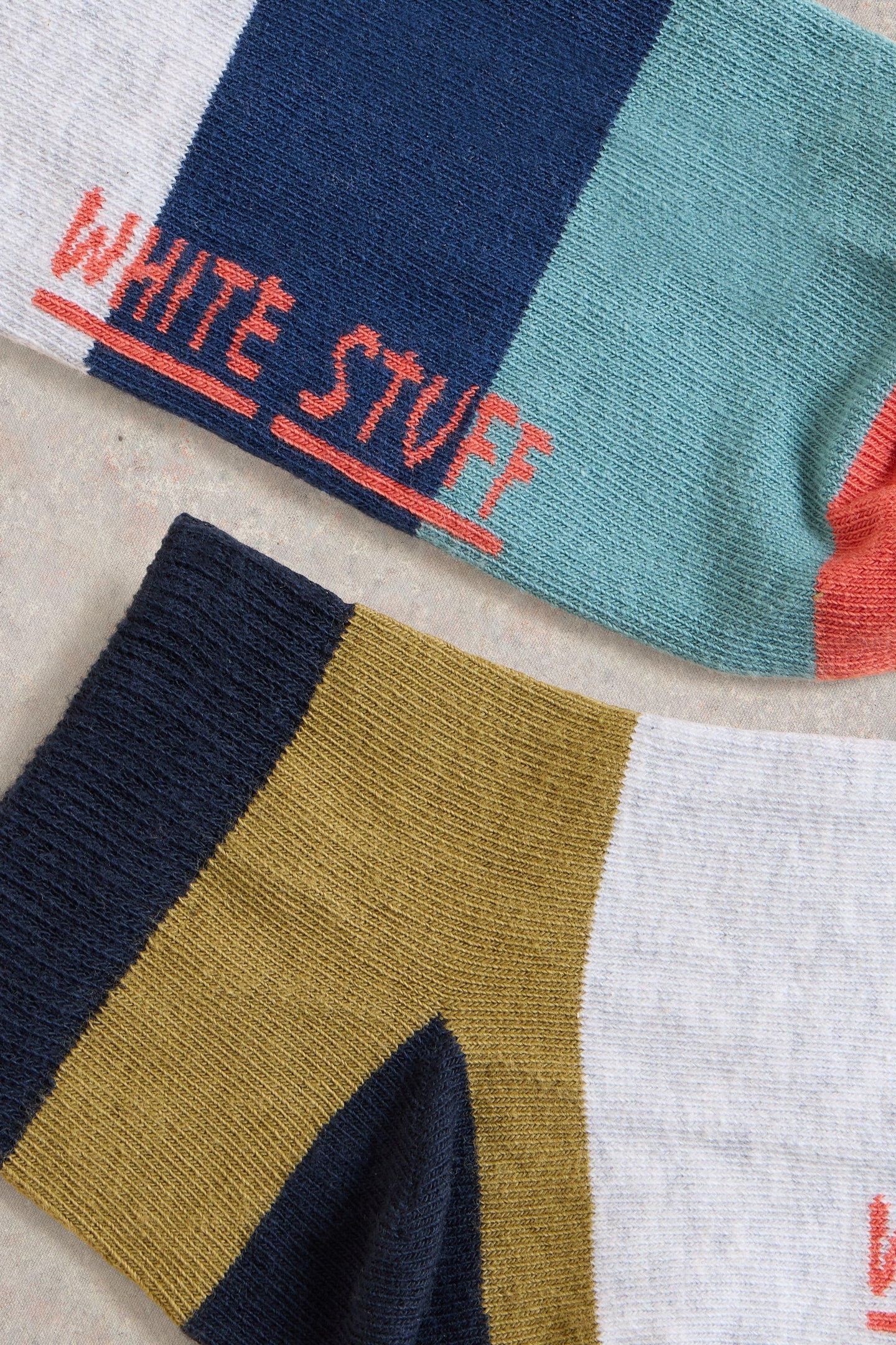 BLOCK STRIPE TRAINER SOCK GREY MULTI 2