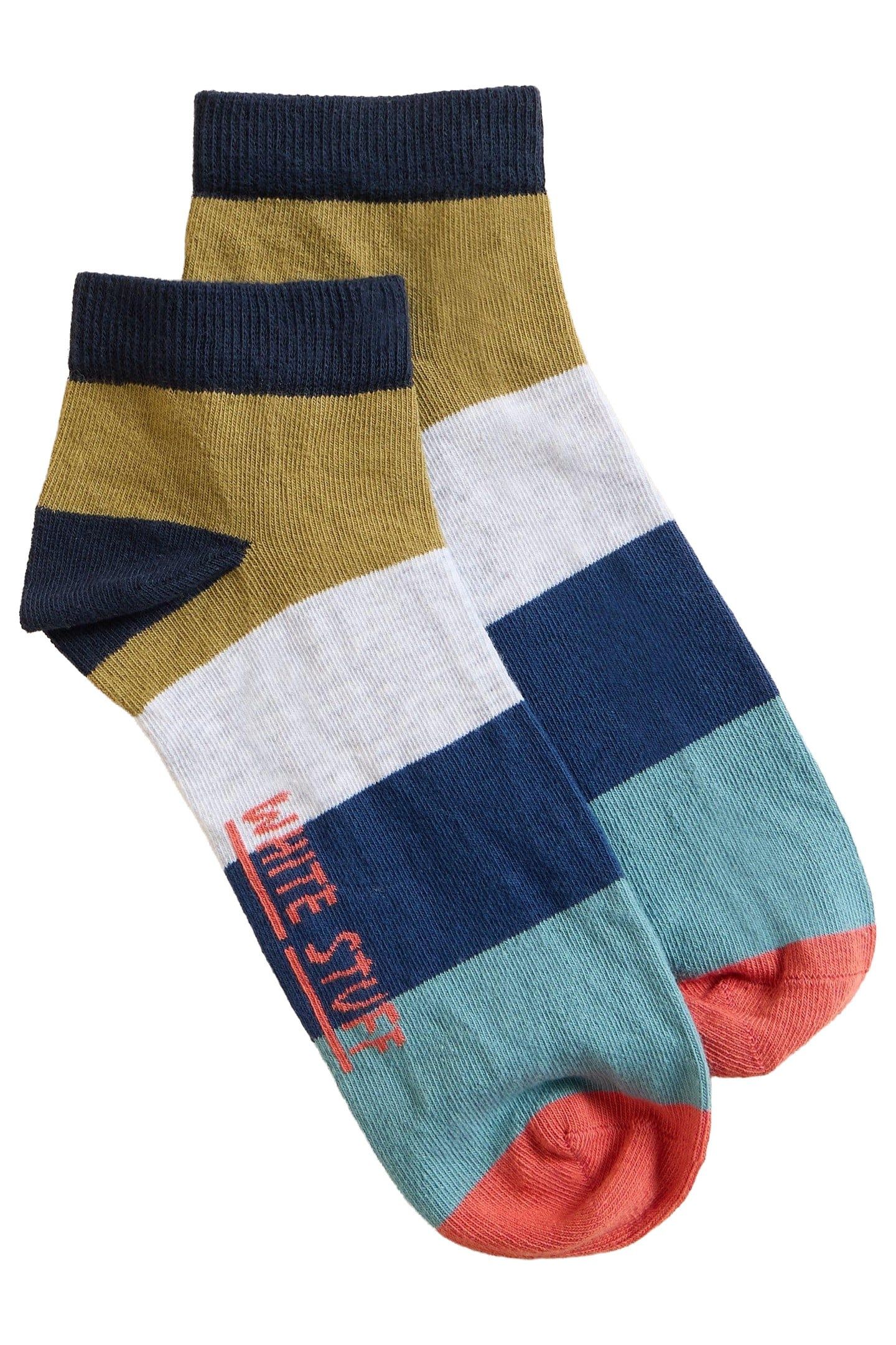 BLOCK STRIPE TRAINER SOCK GREY MULTI 1