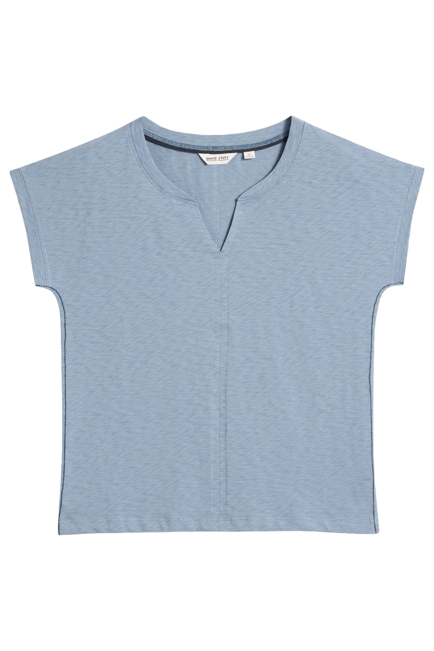 NELLY NOTCH NECK TEE MID BLUE 3