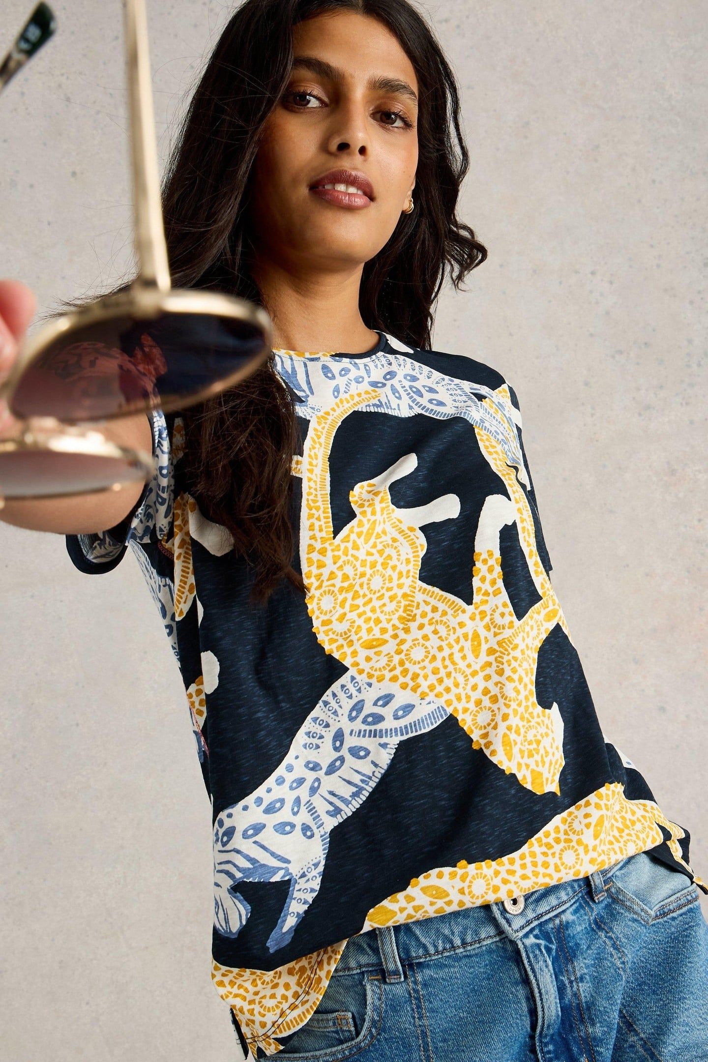 ABBIE TEE NAVY PRINT 6