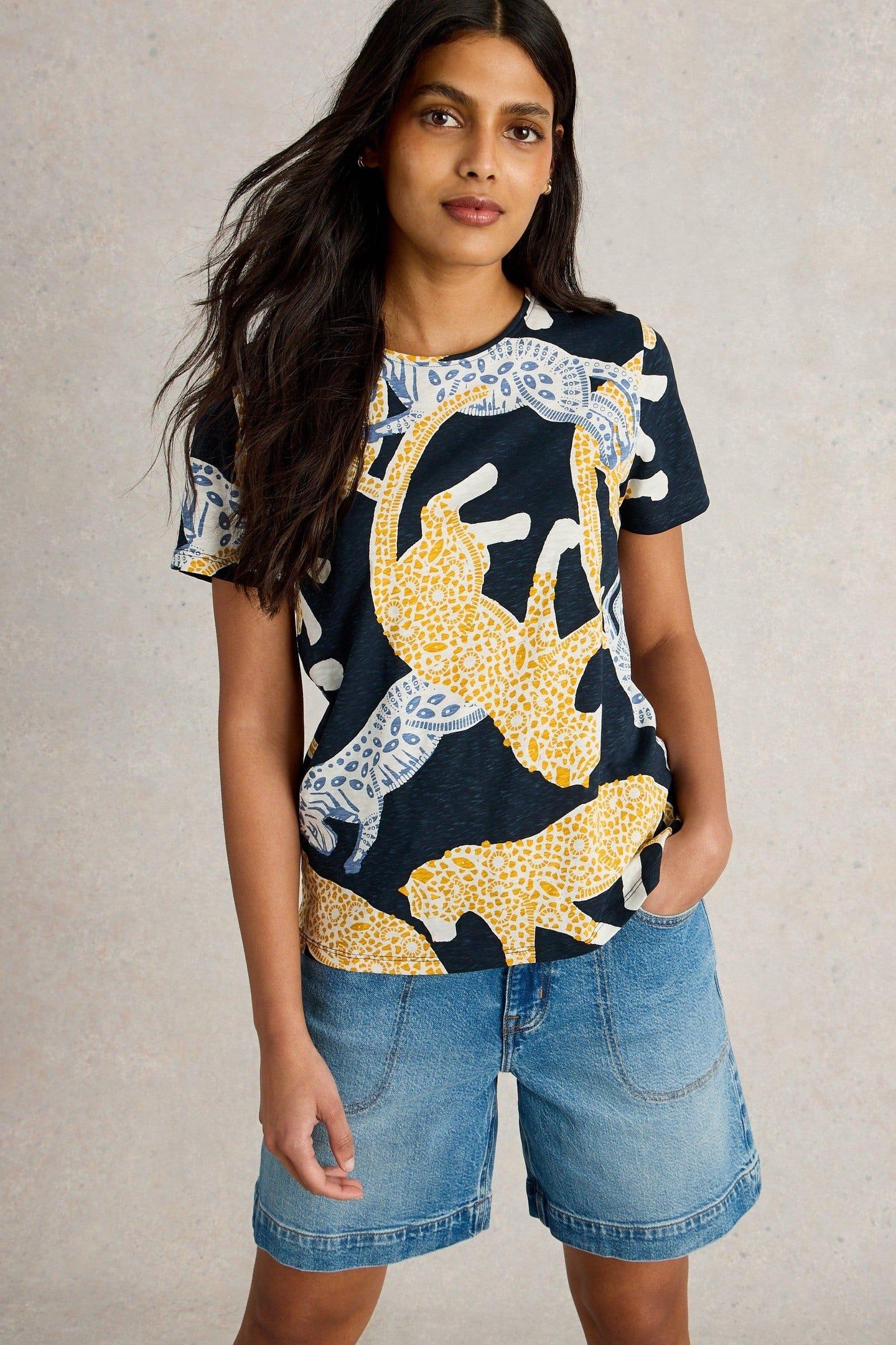 ABBIE TEE NAVY PRINT 1