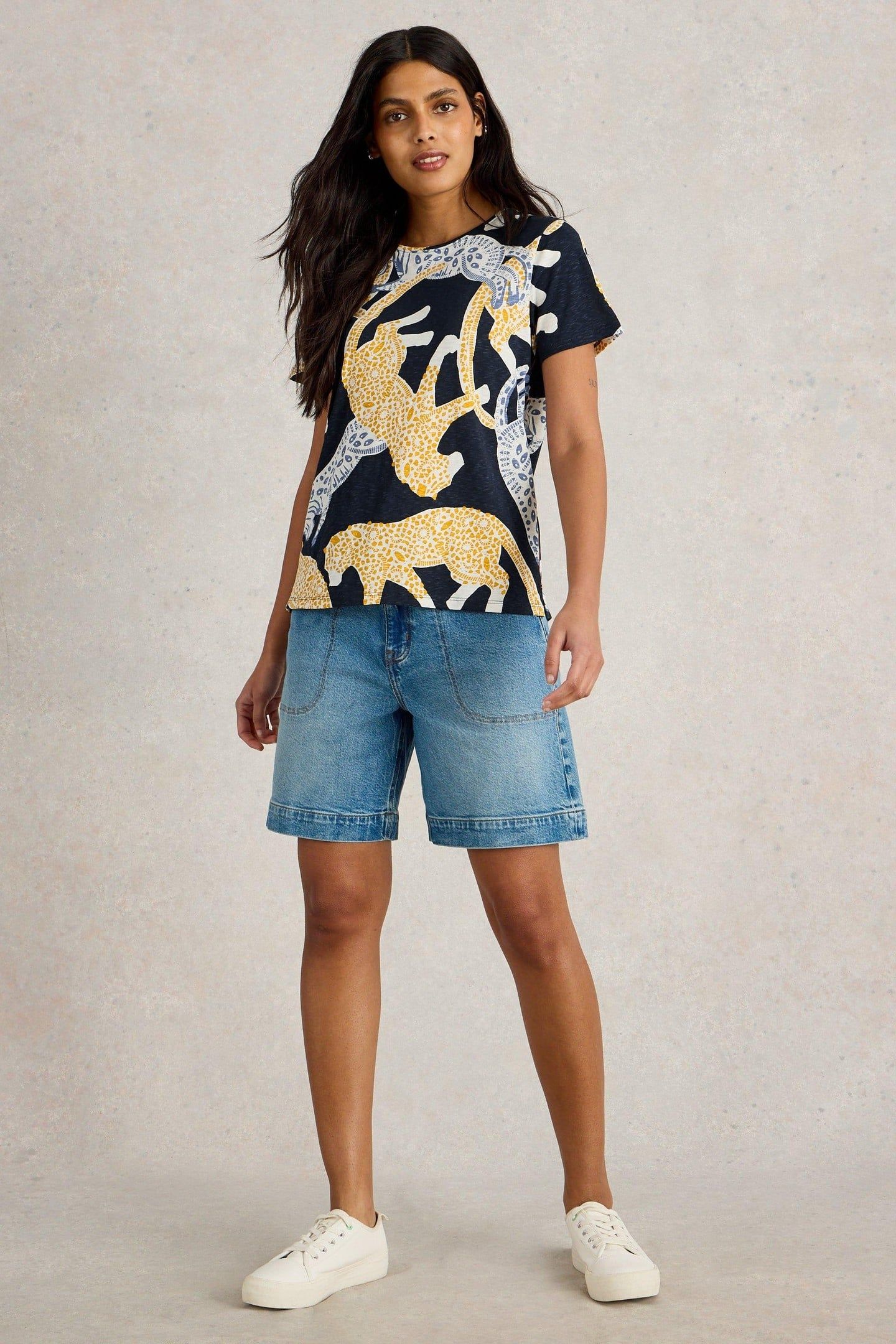 ABBIE TEE NAVY PRINT 2