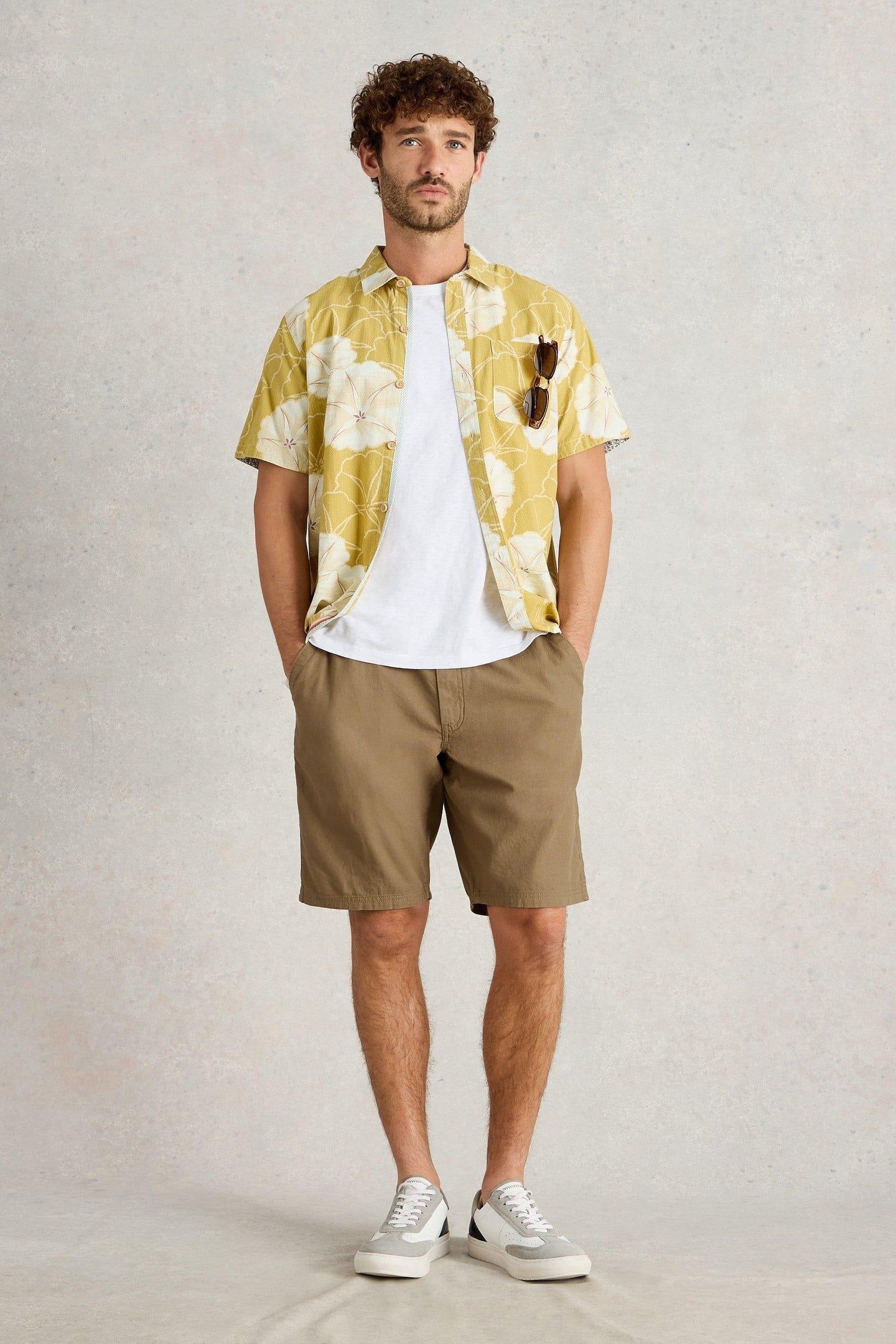 DRAWSTRING LINEN BLEND SHORT DARK NATURAL 2