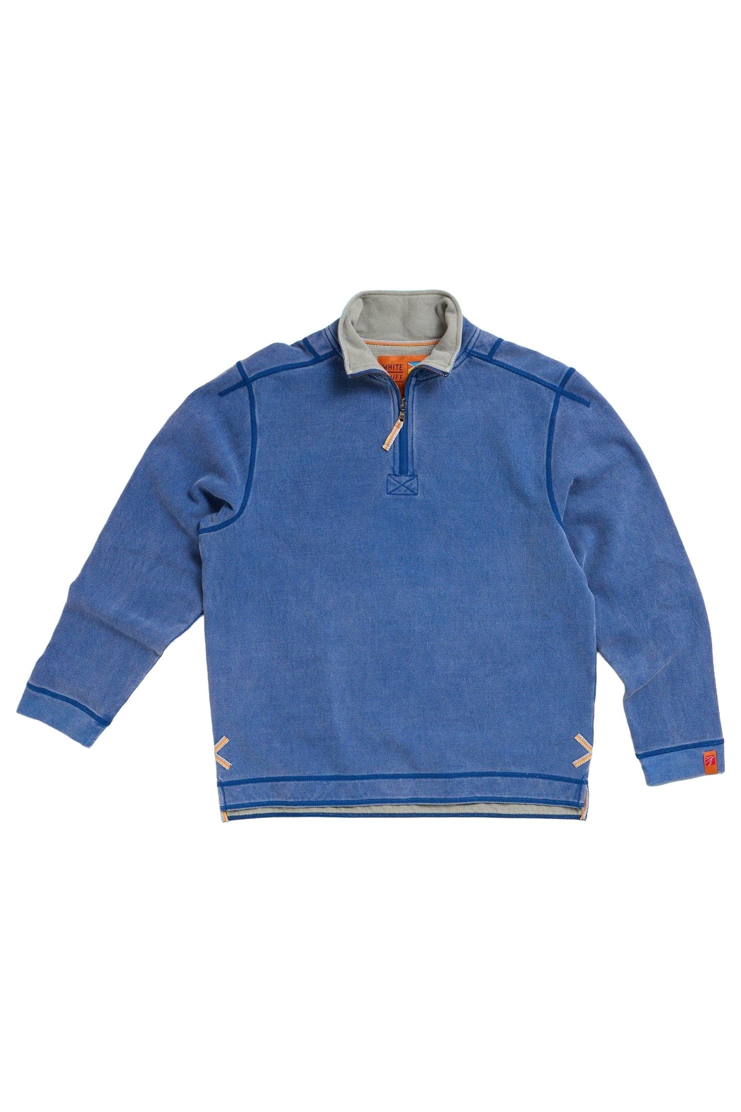 PIQUE HALF ZIP SWEAT BLUE PRINT 1
