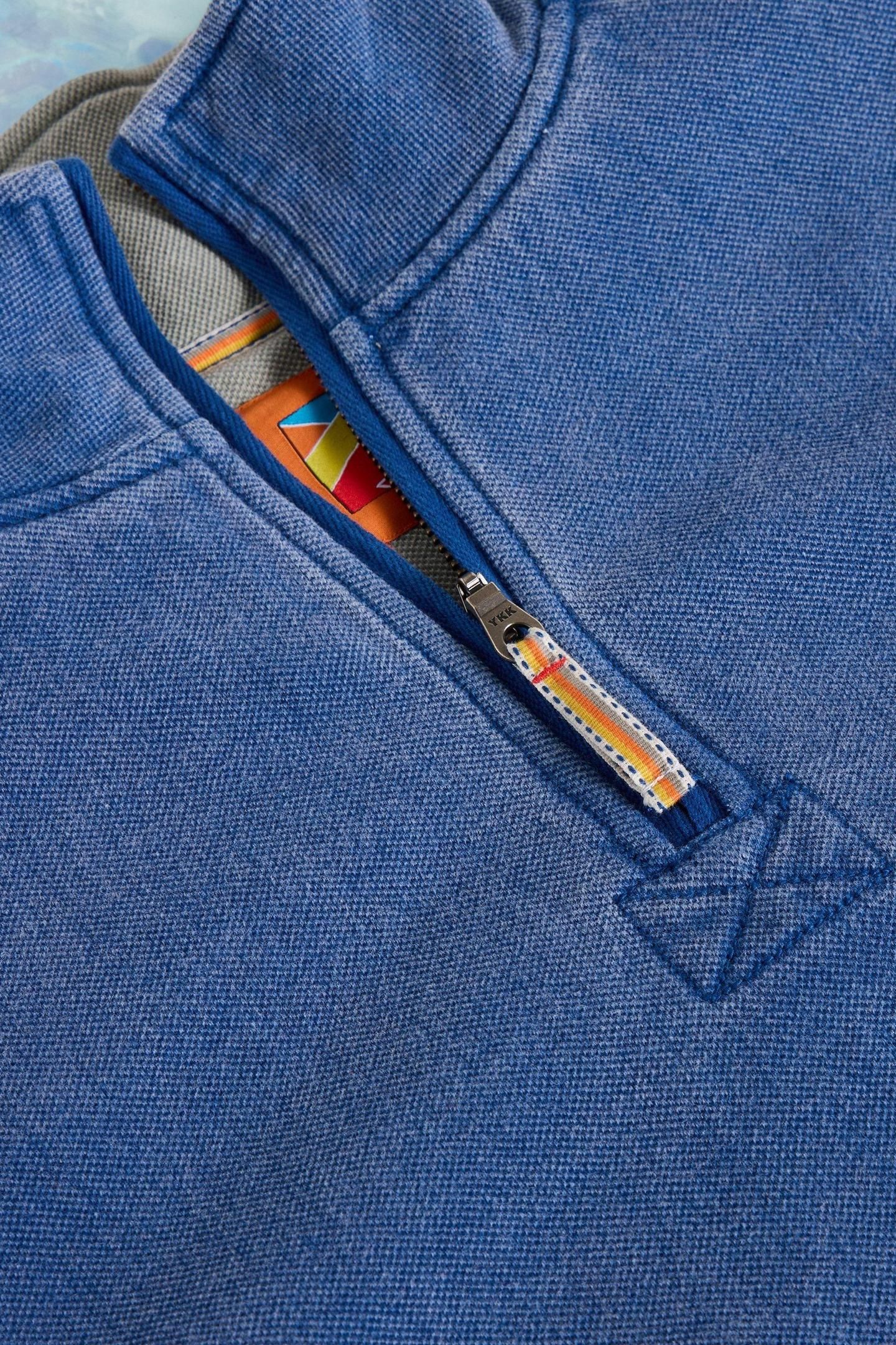 PIQUE HALF ZIP SWEAT BLUE PRINT 3