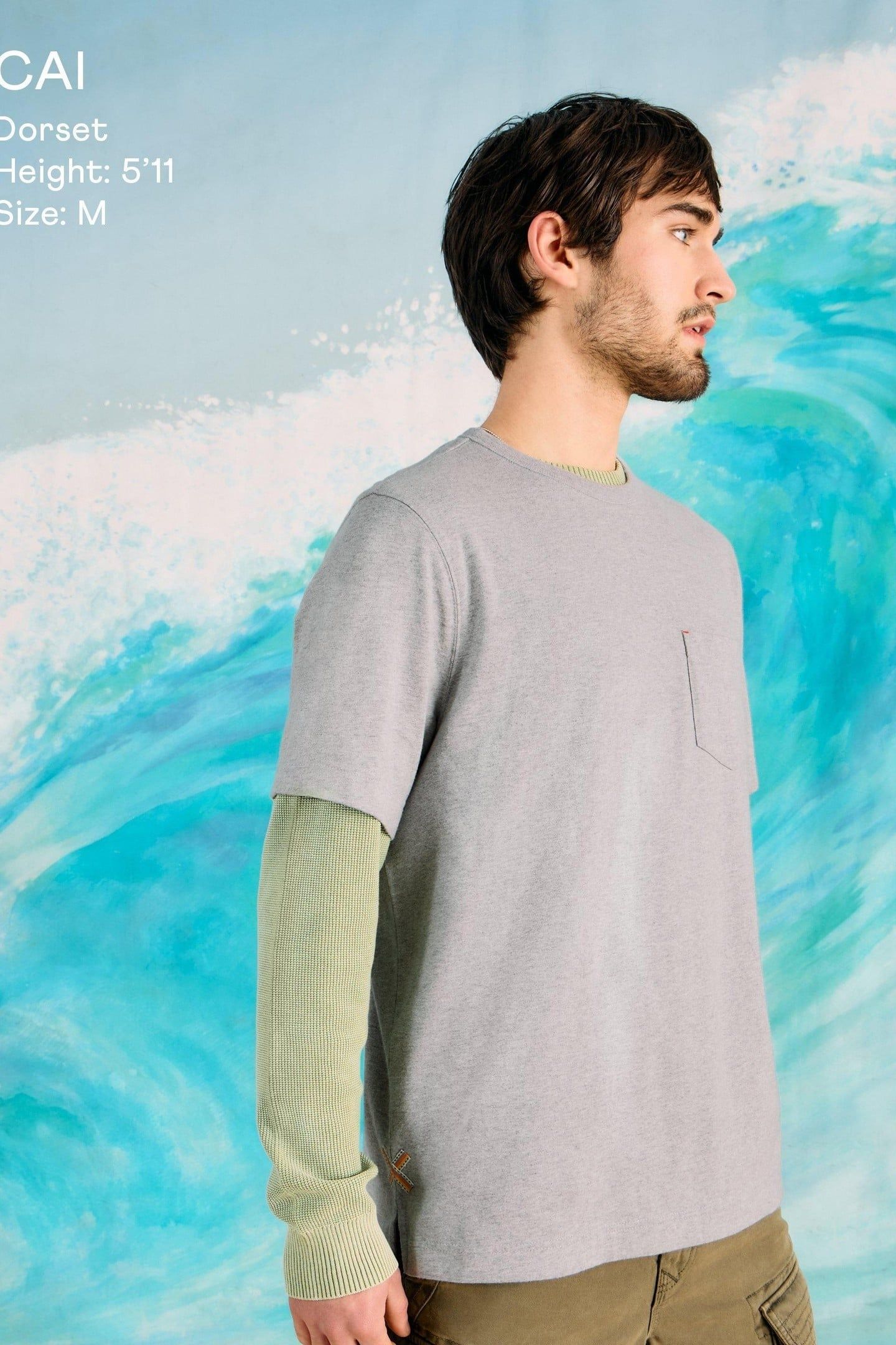 POCKET TEE GREY PRINT 5