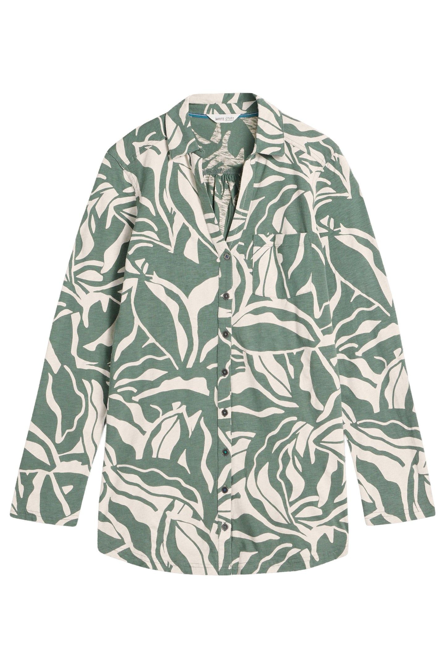 ANNIE LONGLINE SHIRT GREEN PRINT 4