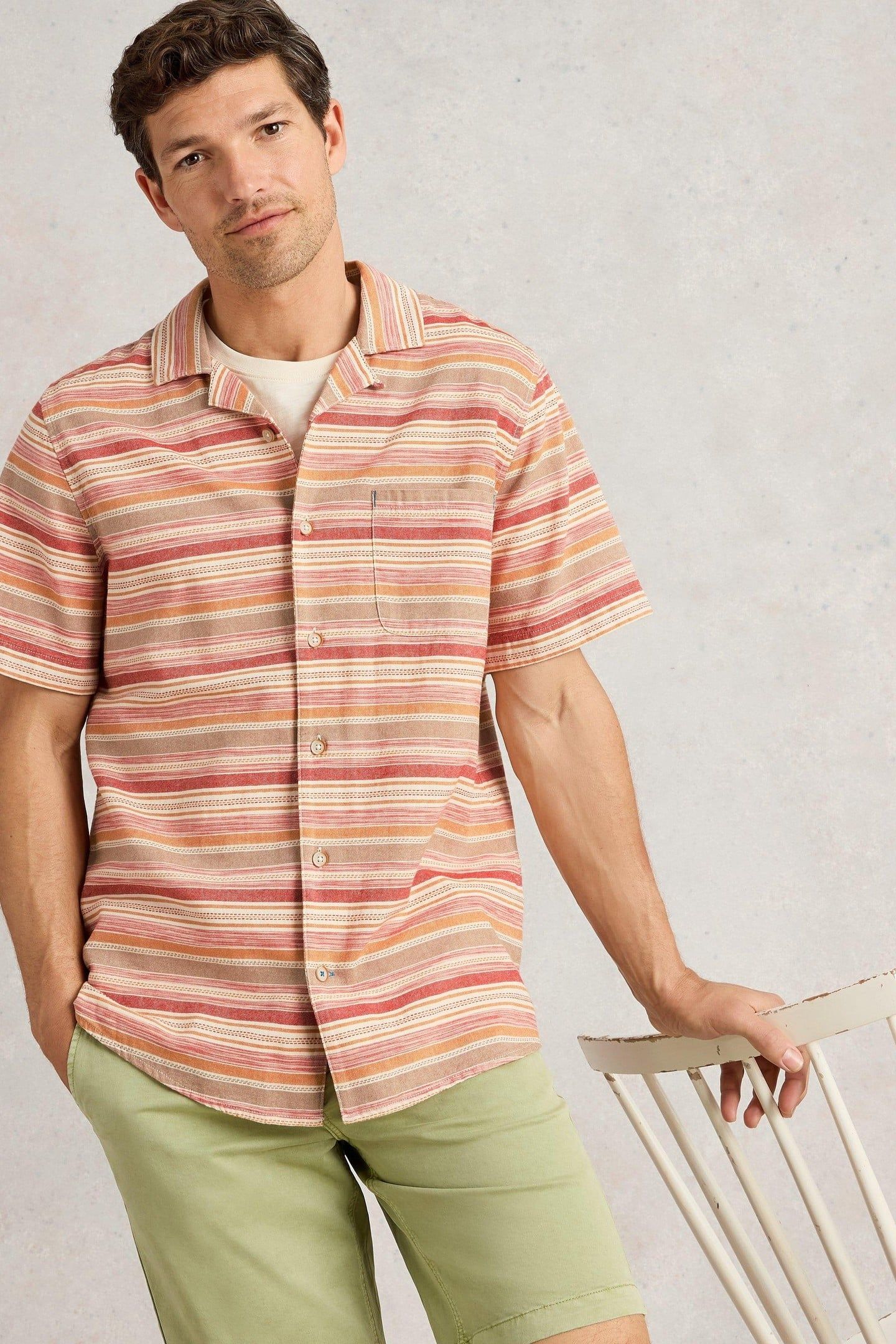 HORIZONTAL SS STRIPE SHIRT RED MULTI 6
