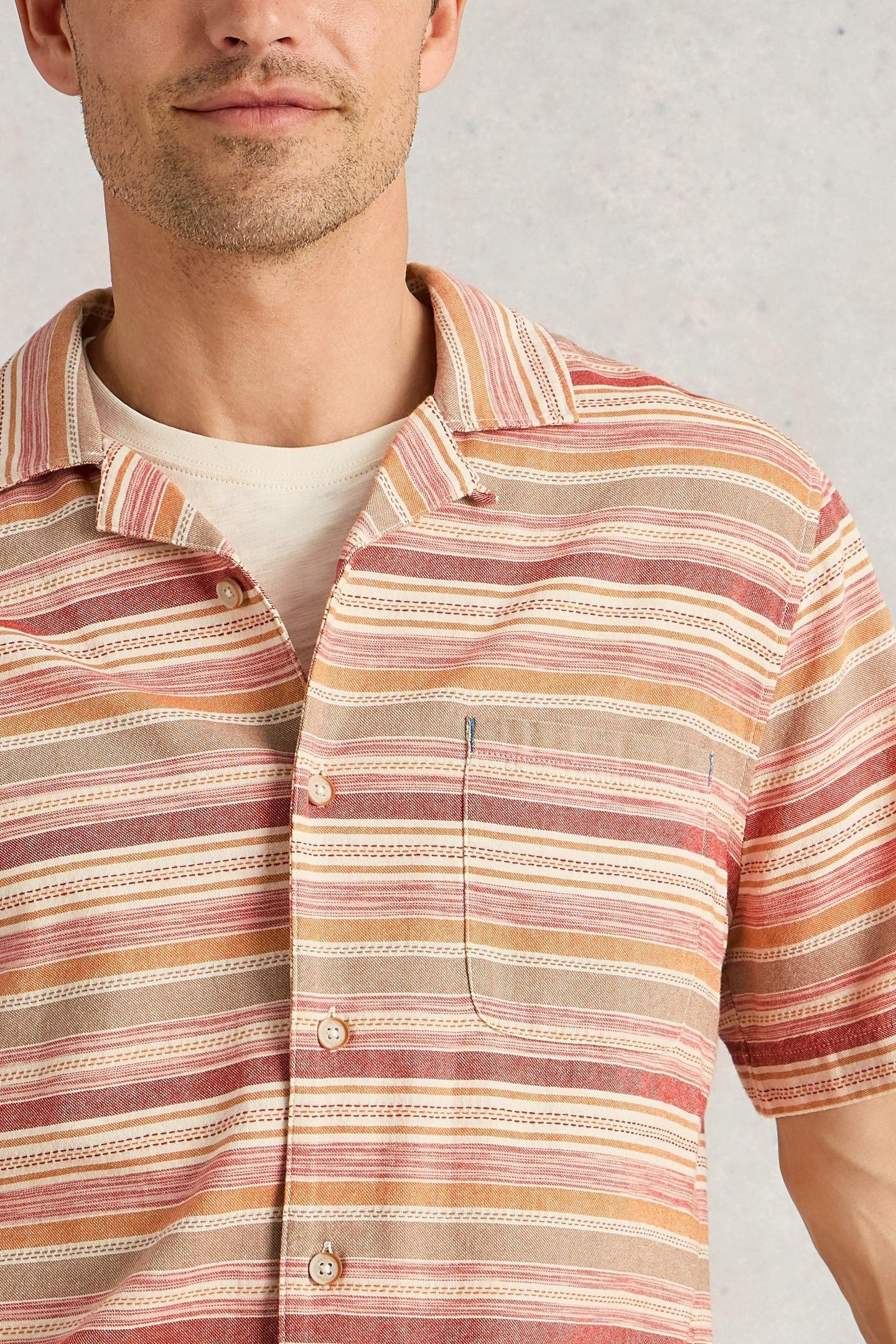 HORIZONTAL SS STRIPE SHIRT RED MULTI 5