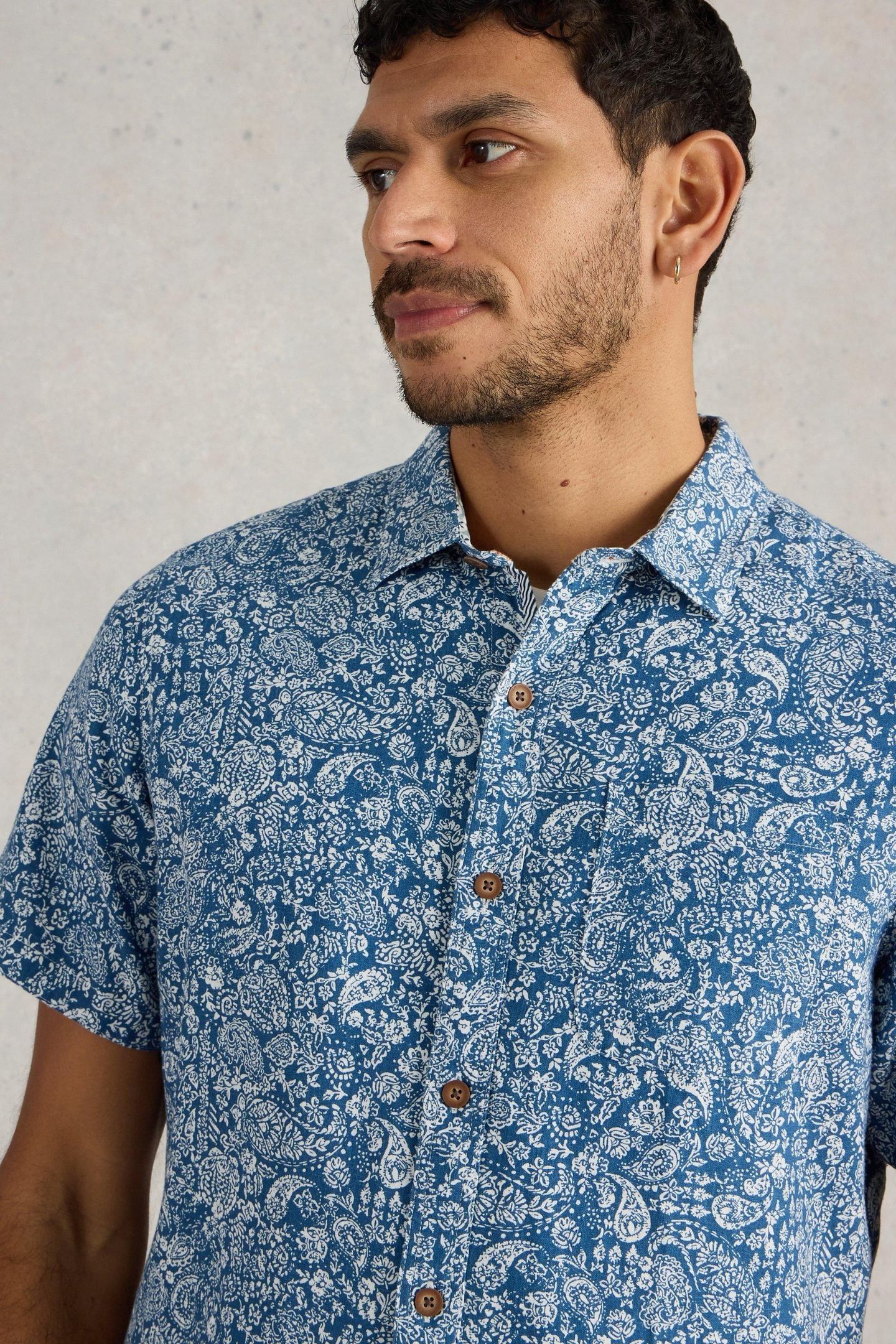 FINSBURY PAISLEY PRINTED SHIRT BLUE PRINT 7