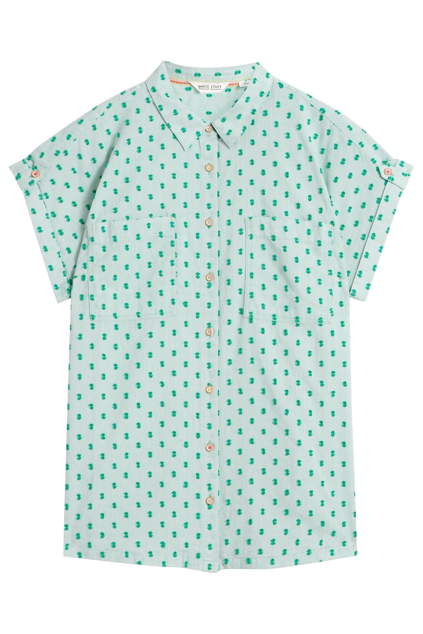 ELLIE ORGANIC COTTON SHIRT GREEN MULTI 4