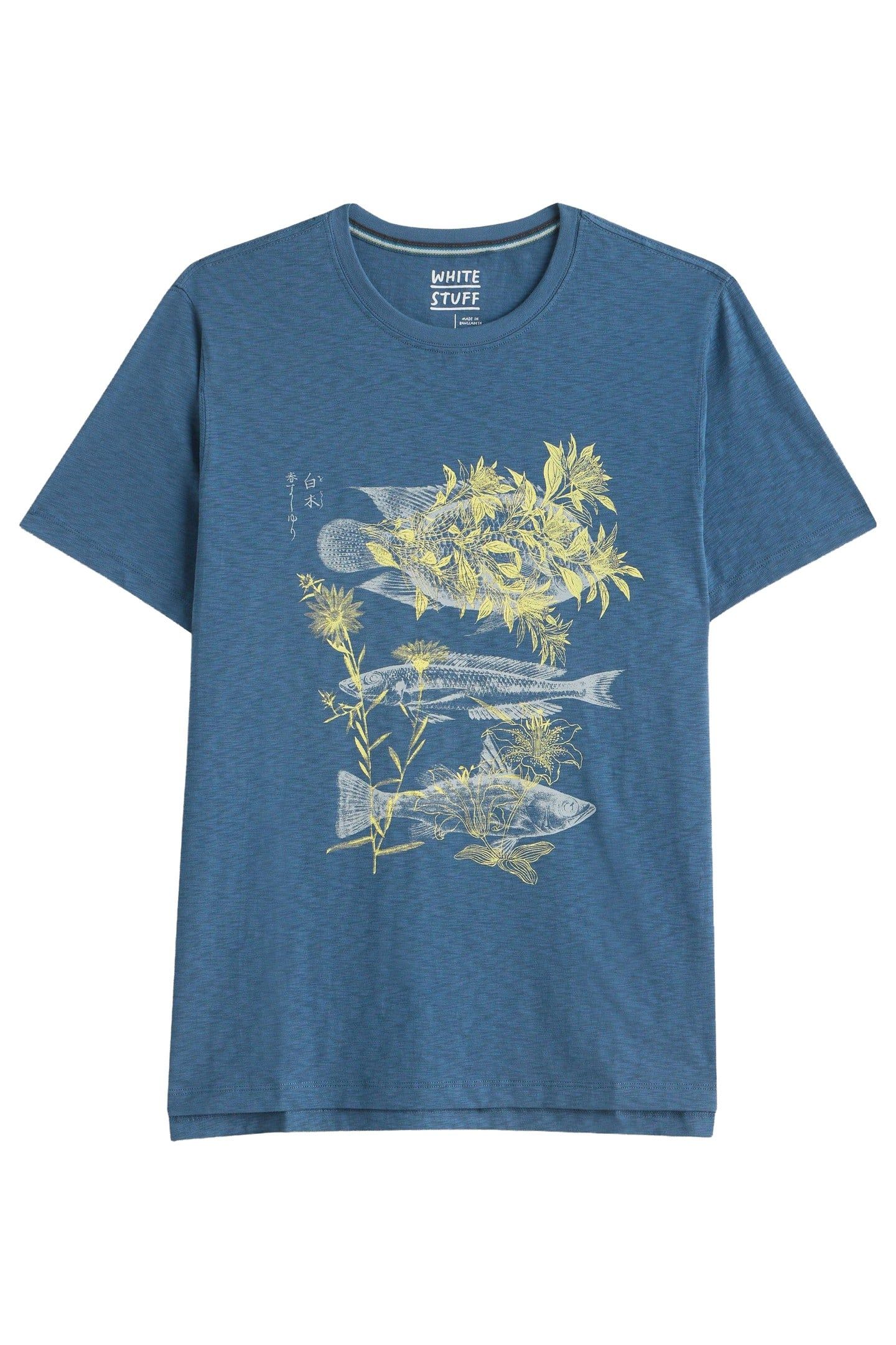 THREE FISHES GRAPHIC TEE BLUE PRINT 4