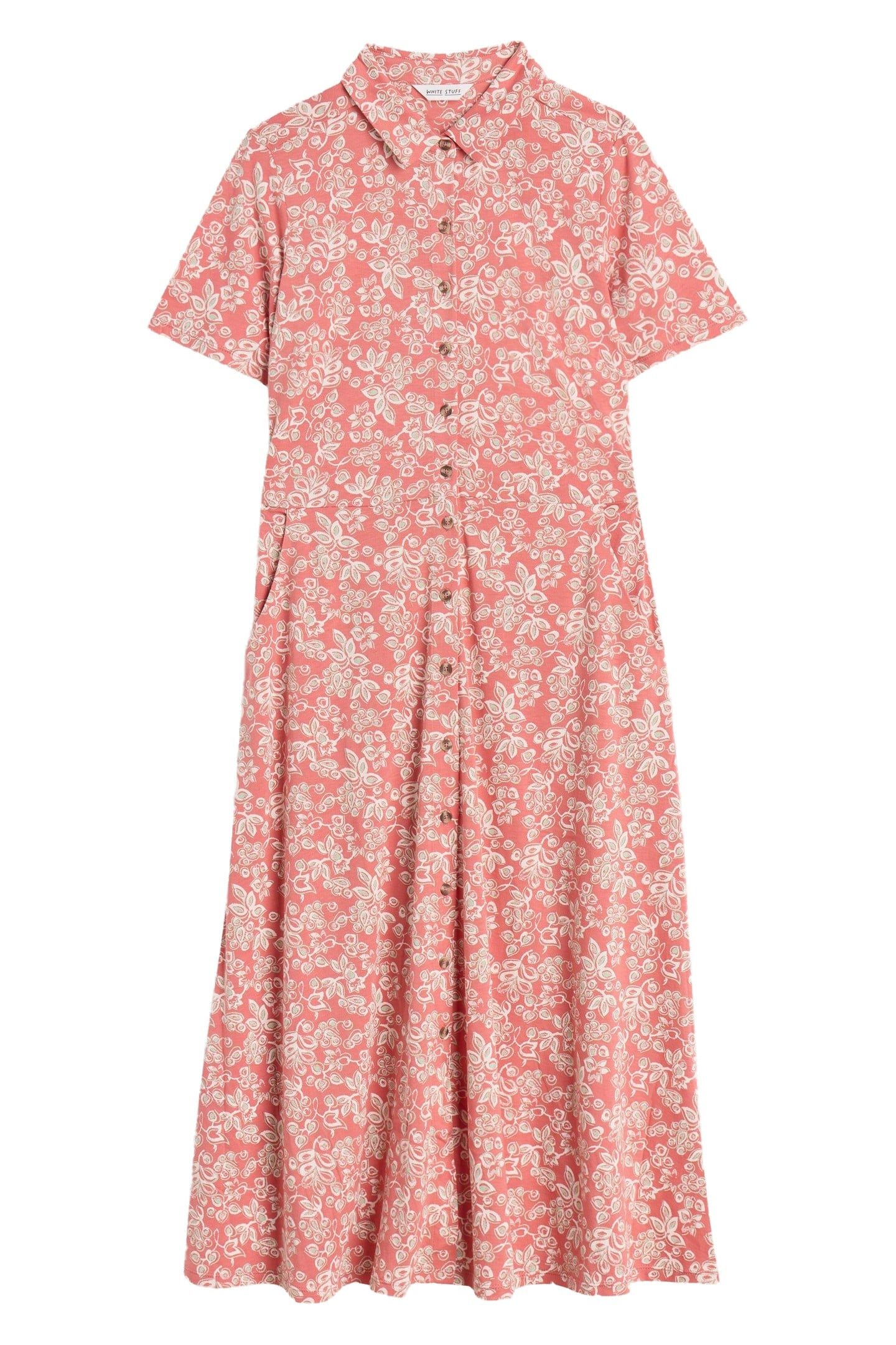 RUA JERSEY SHIRT DRESS PINK MULTI 5