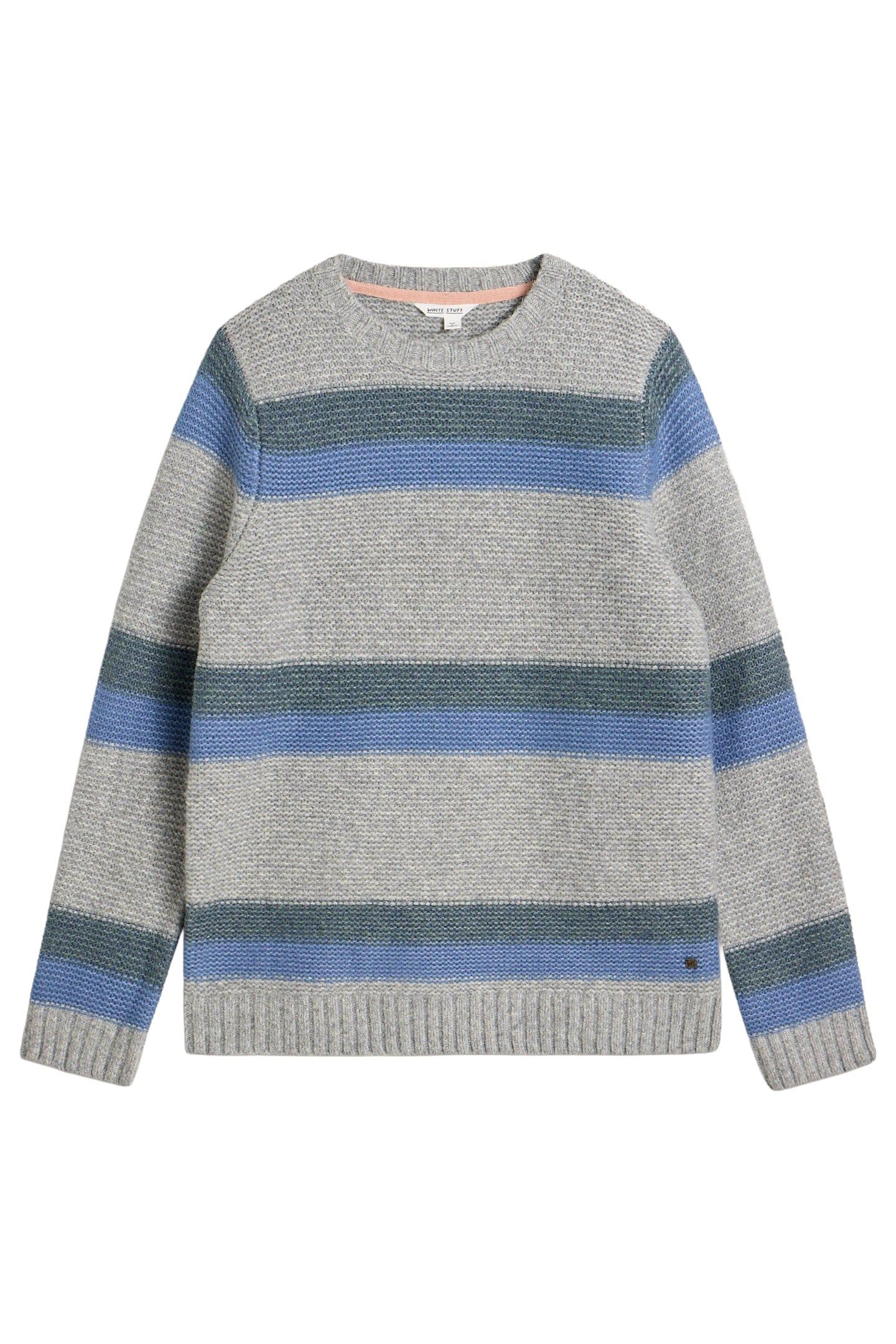 BRETON STRIPE CREW NECK GREY MULTI 3