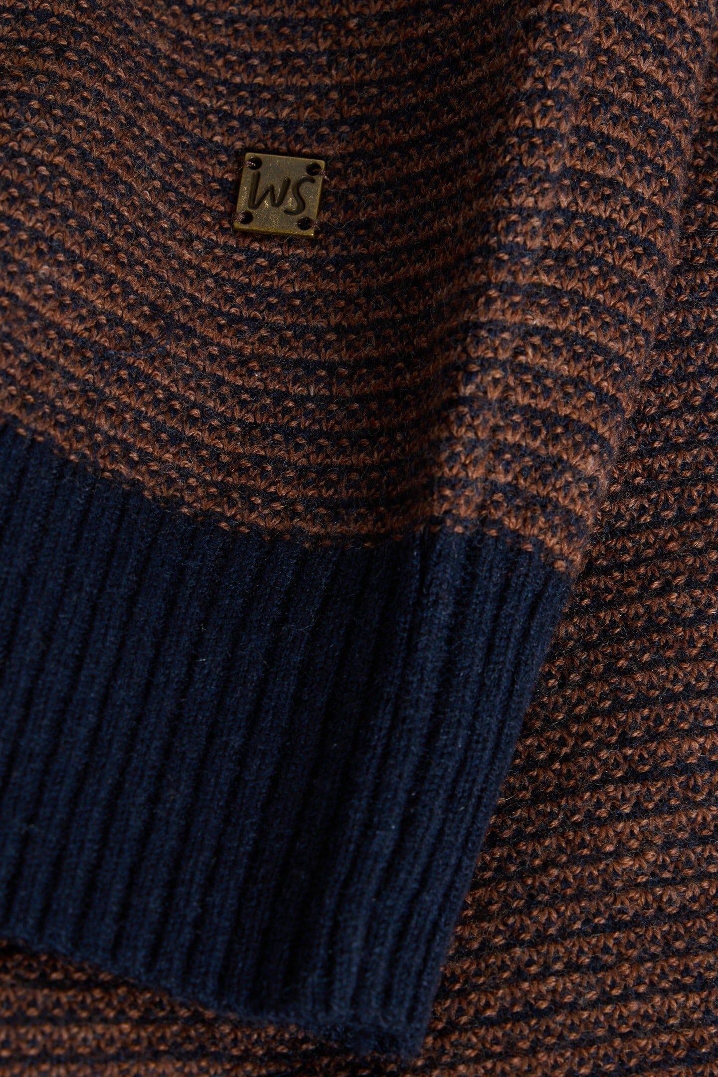 NEWPORT MERINO JACQUARD FUNNEL BROWN MULTI 4