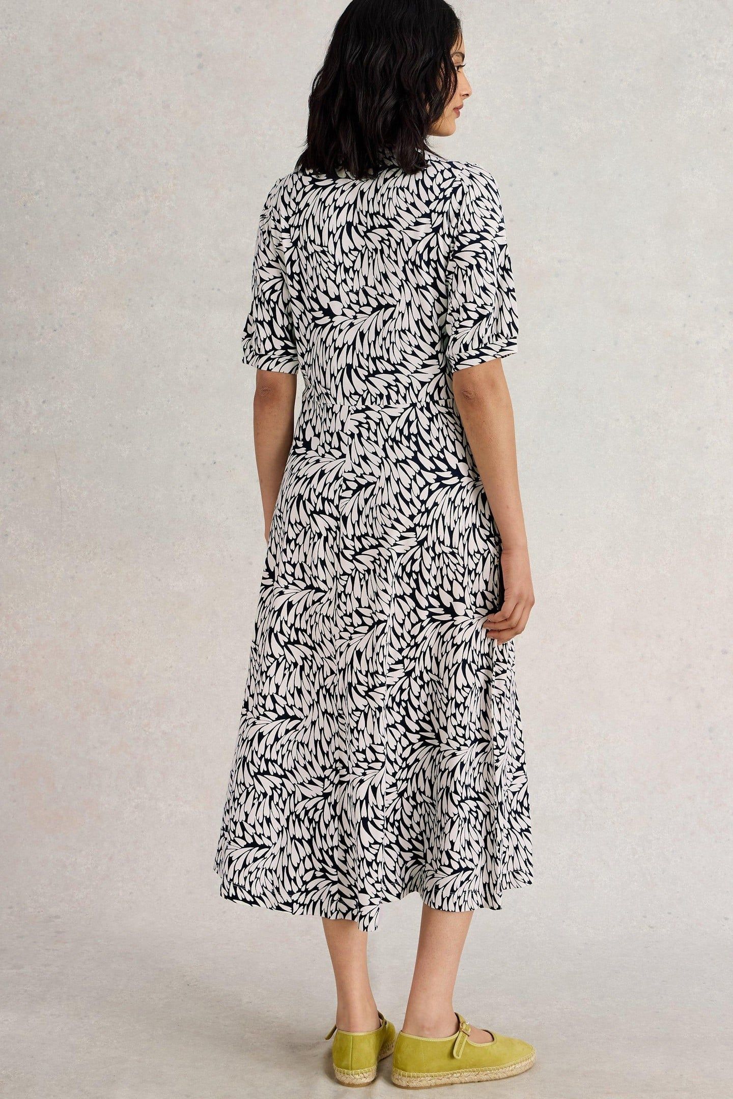 MEGAN JERSEY DRESS IVORY MULTI 3