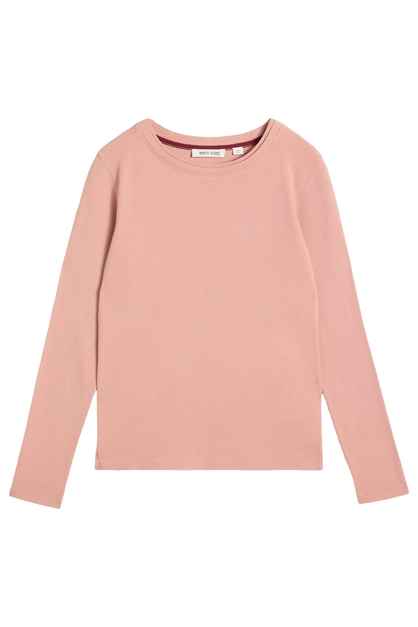 SADIE LONG SLEEVE RIB TEE DUSTY PINK 3