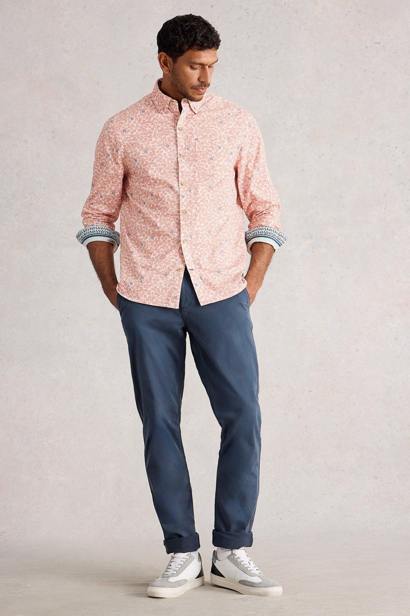 FINSBURY DANDY PRINT SHIRT LIGHT PINK 2