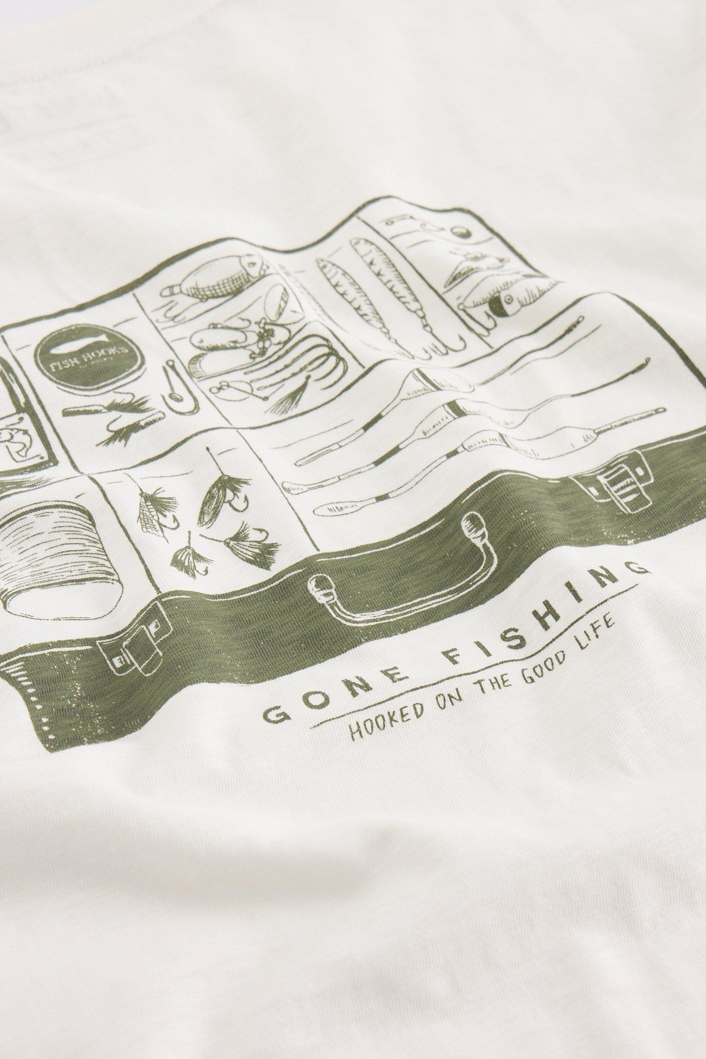 ABERSOCH GRAPHIC GONE FISHING WHITE PRINT 5