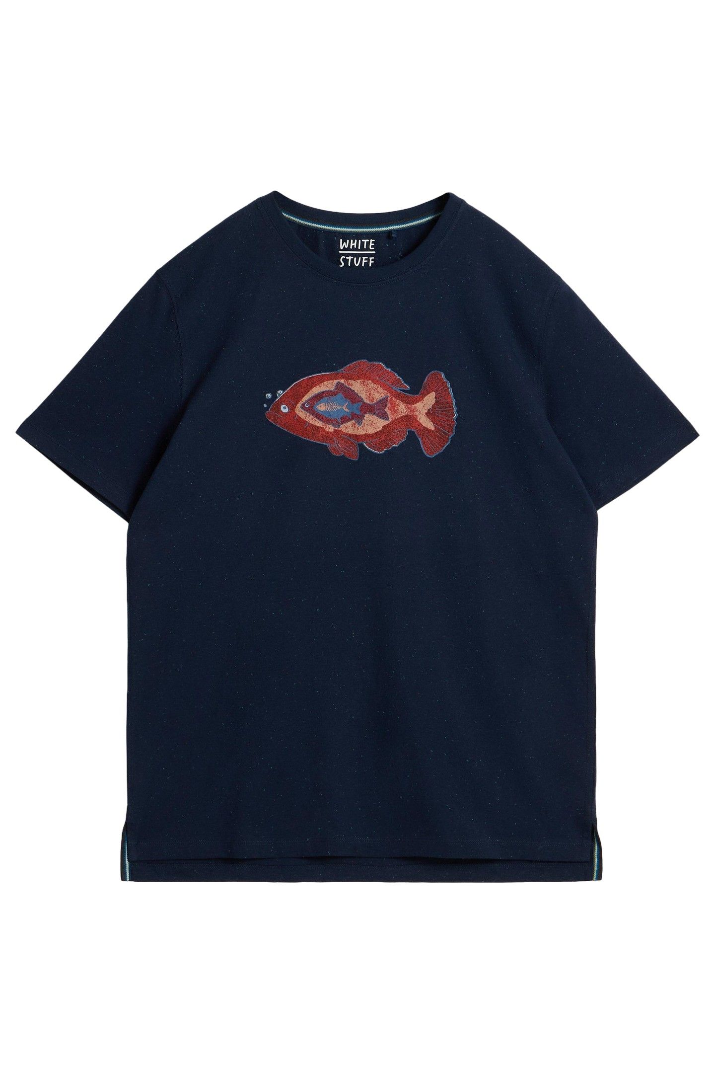 ABERSOCH GRAPHIC NEP FISH NAVY PRINT 3