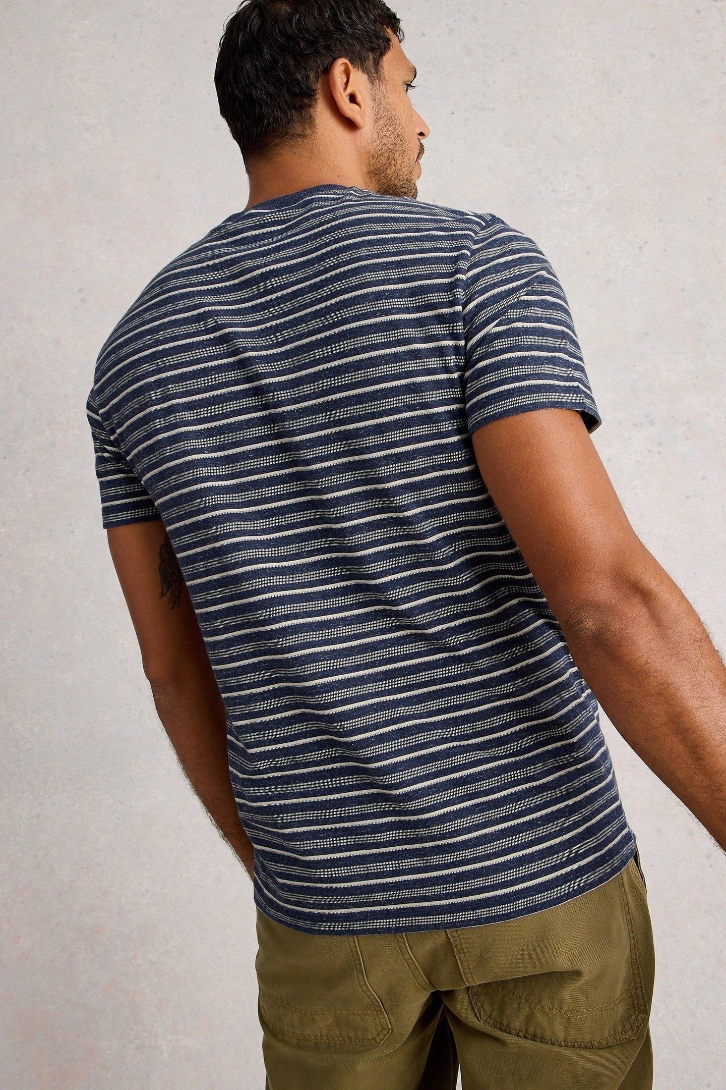 ABERSOCH STRIPE SS TEE DARK NAVY 3