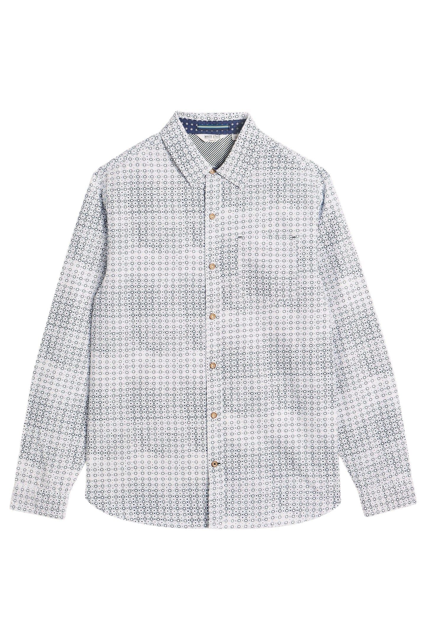 FINSBURY GEO PRINT SHIRT BLUE PRINT 3