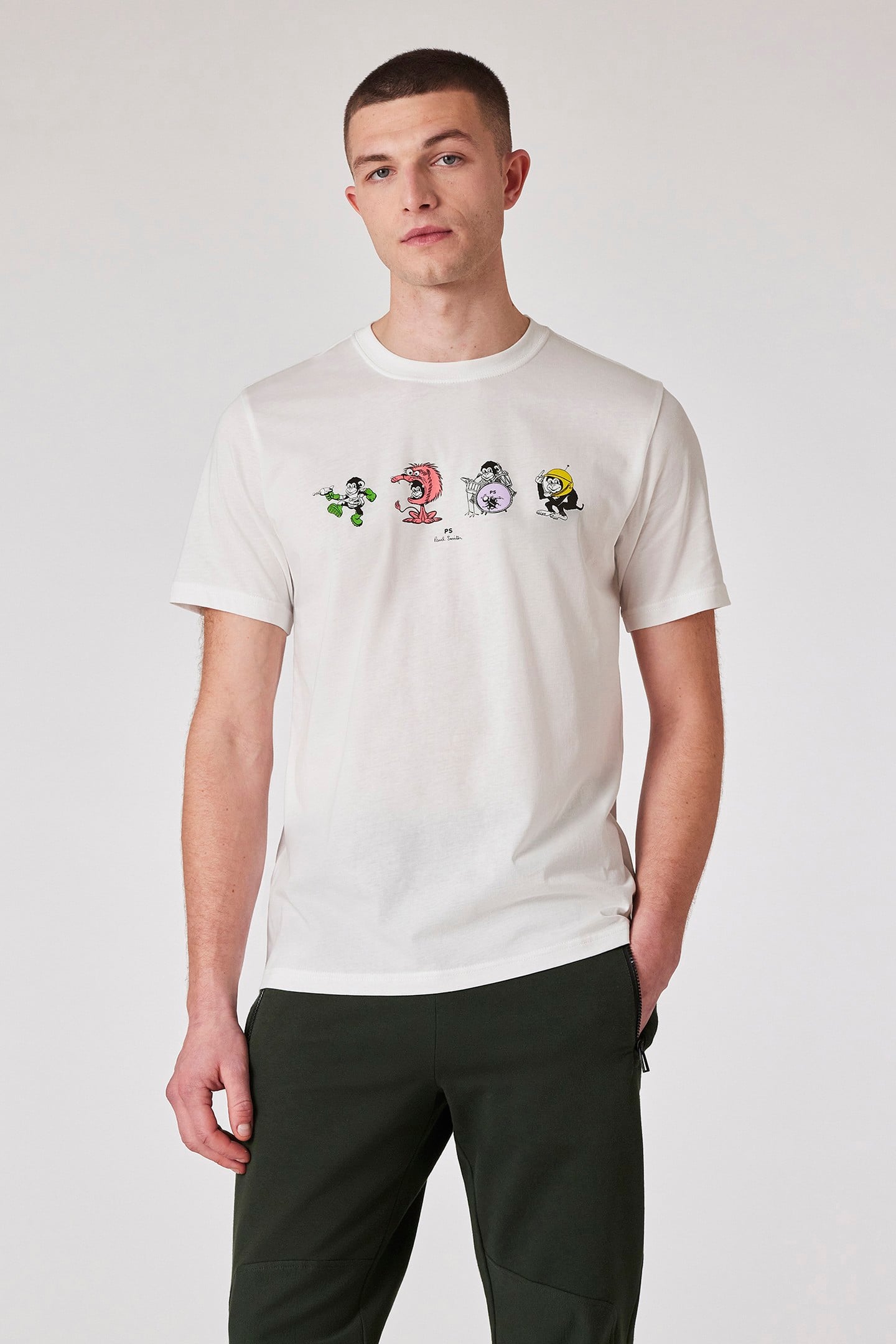 MENS REG FIT TSHIRT 4 MONKIES WHITE 1