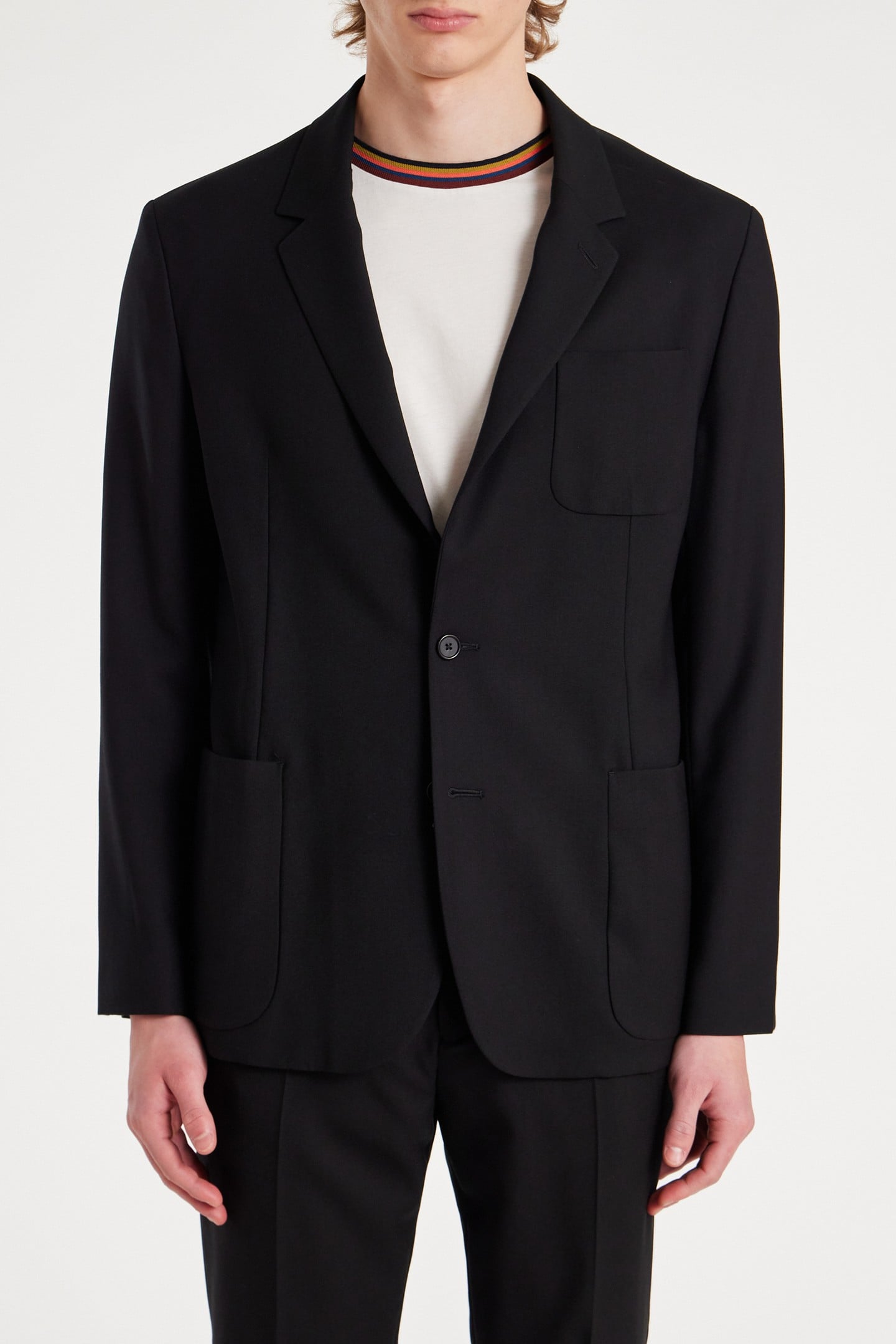 MENS 2 BTN PATCH POCKET JACKET BLACK 1
