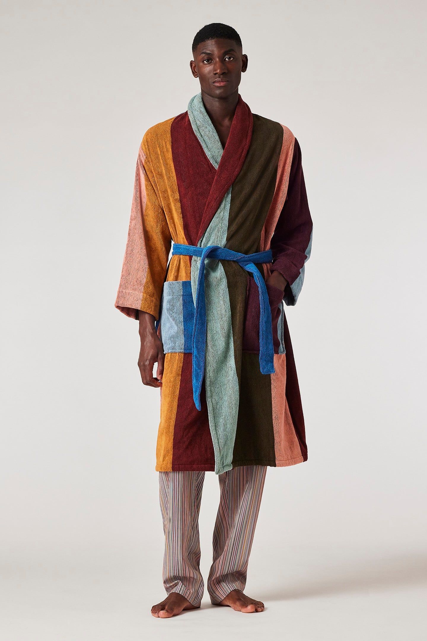 MEN ROBE ARTIST ALLOVER ARTIST STRIPE 1
